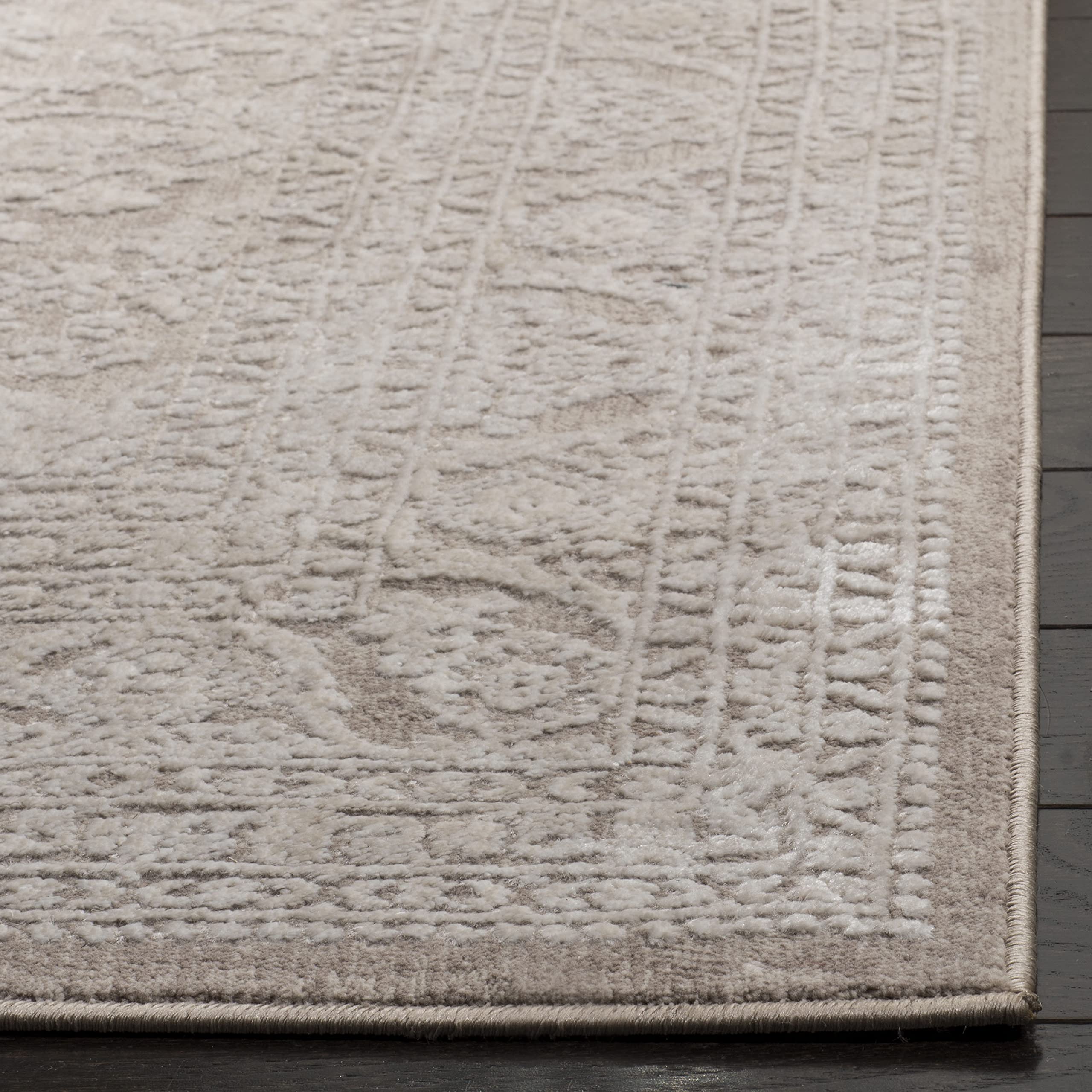 SAFAVIEH Reflection Collection 8' Square Beige/Cream RFT668A Boho Tribal Distressed Area Rug - Perfect for Living Room, Dining Room & Bedroom Decor
