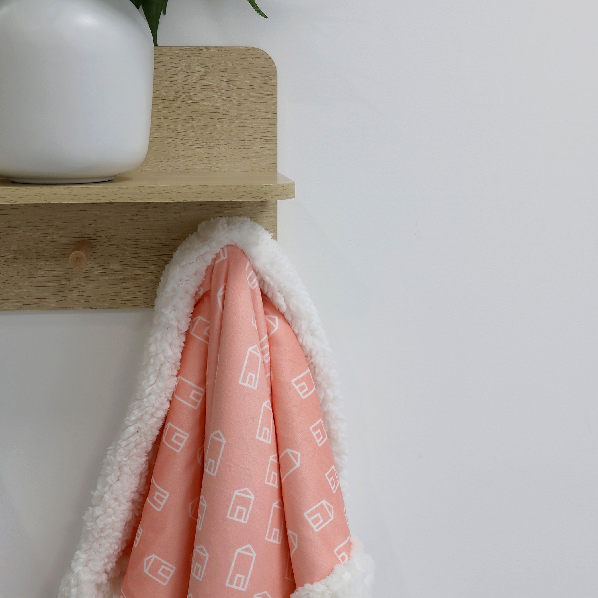 Nordic Velour Cuddle Blanket with Fleece Lining - Ultra Soft Coral Throw Blanket for Bed, Couch & Winter Warmth - Cozy Home Decor Gift