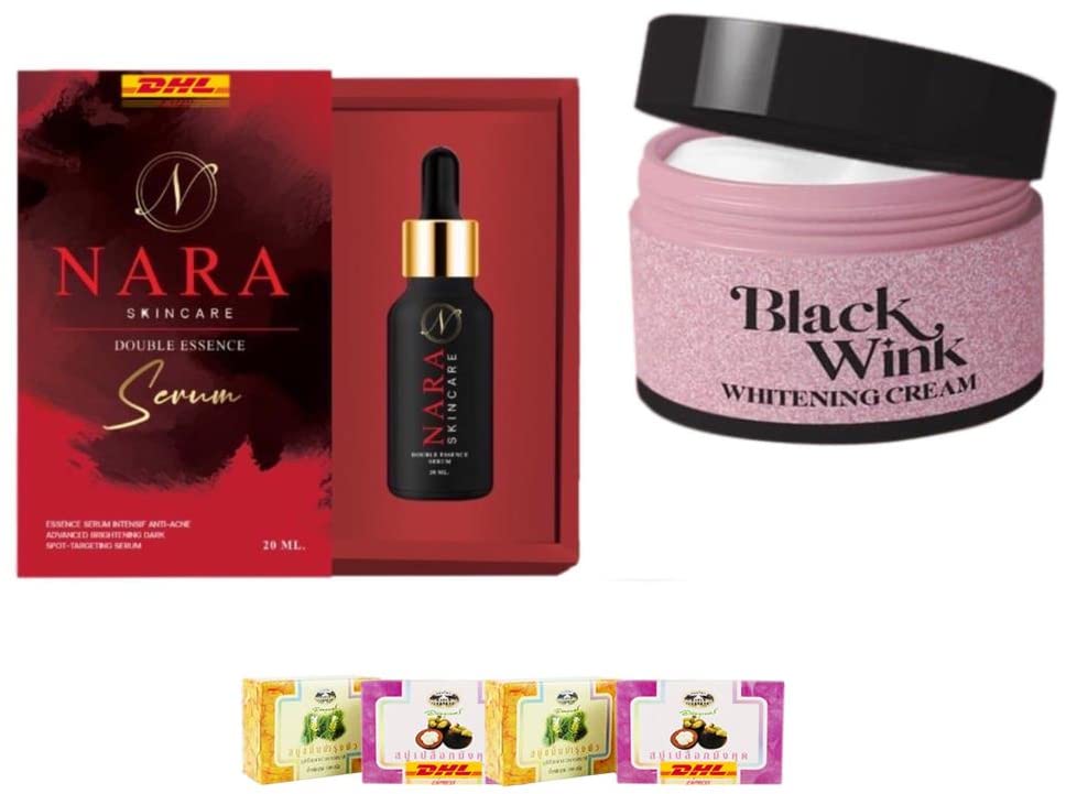 Nara Skincare Double Essence Serum 20ml - Hydrating Anti-Aging Face Serum with Black Wink Boost | DHL Express Shipping | Free Tomato Facial Mask Included | Perfect for Night Routine & Travel Skincare