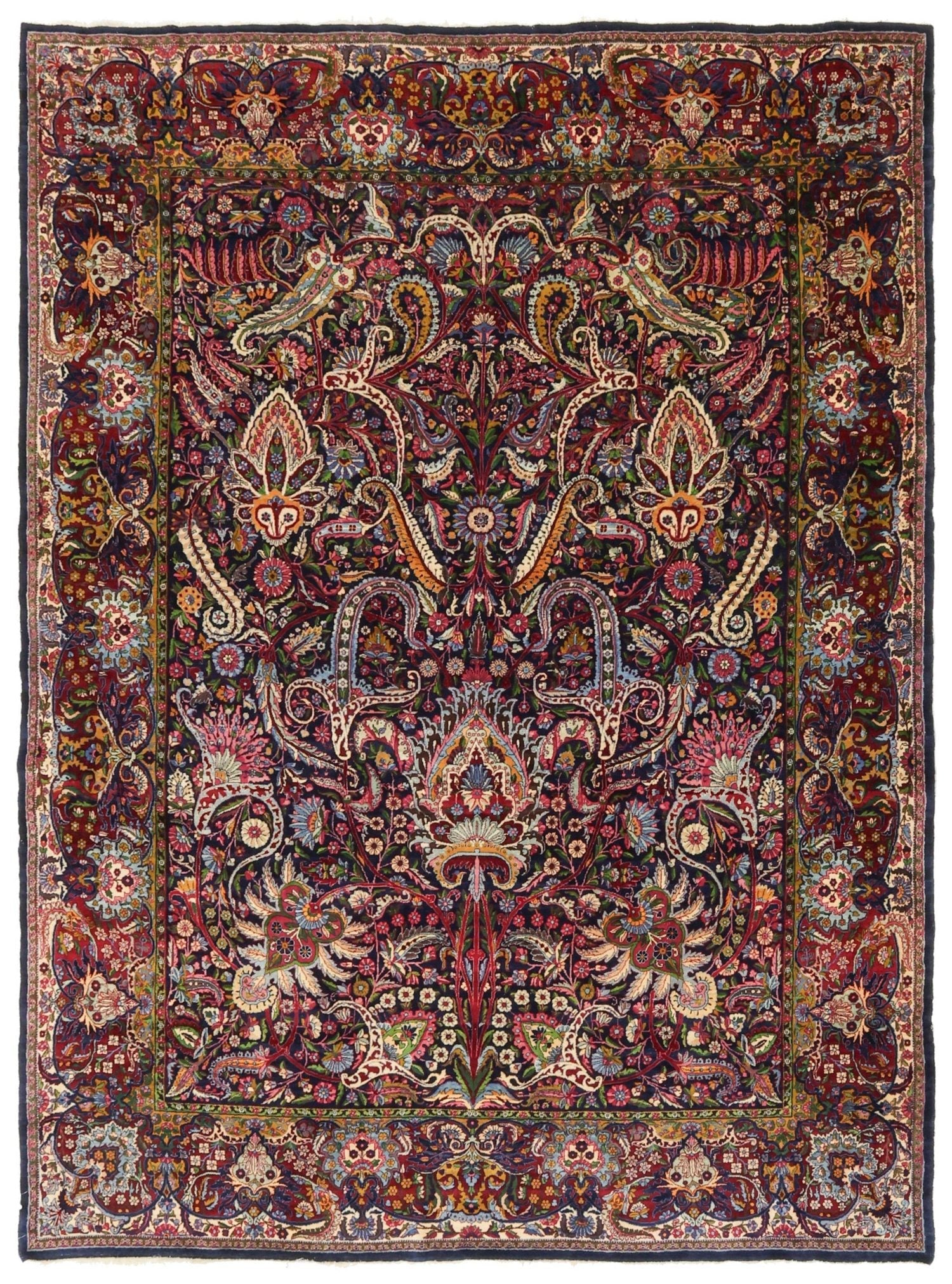 Antique Lavar Kerman Handwoven Traditional Persian Rug - J71998 - Perfect for Living Room, Bedroom & Home Decor