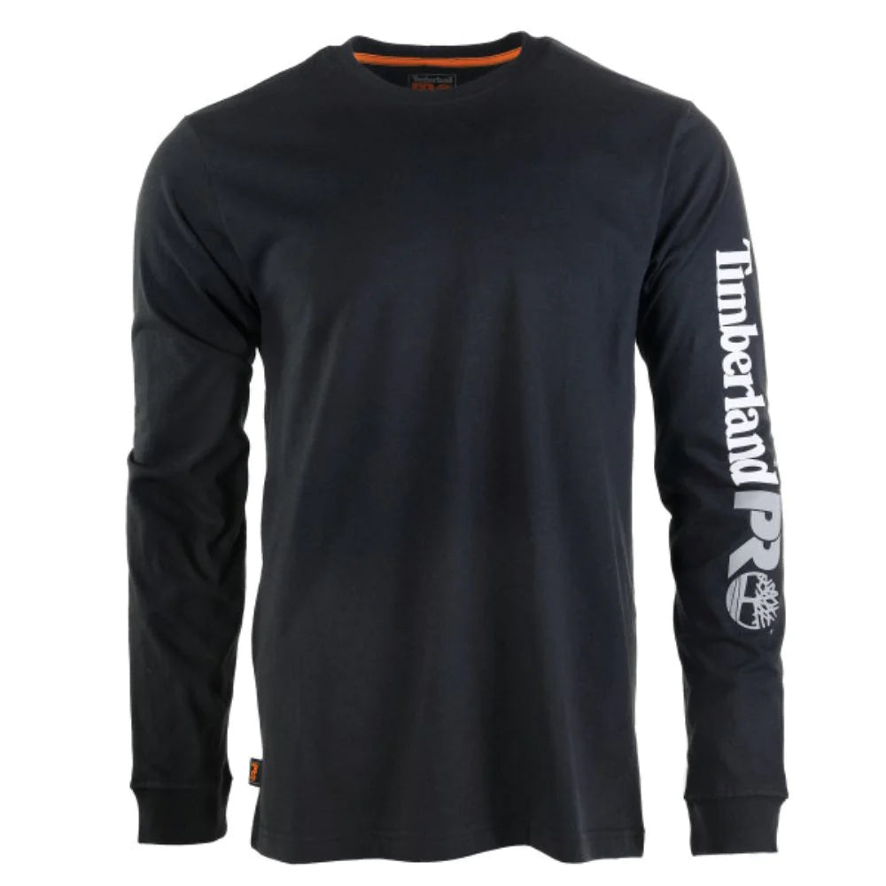 Timberland Pro Men's Core Logo Long Sleeve T-Shirt for Work & Outdoor Activities | Durable Cotton Crewneck Tee | Casual & Workwear Essential
