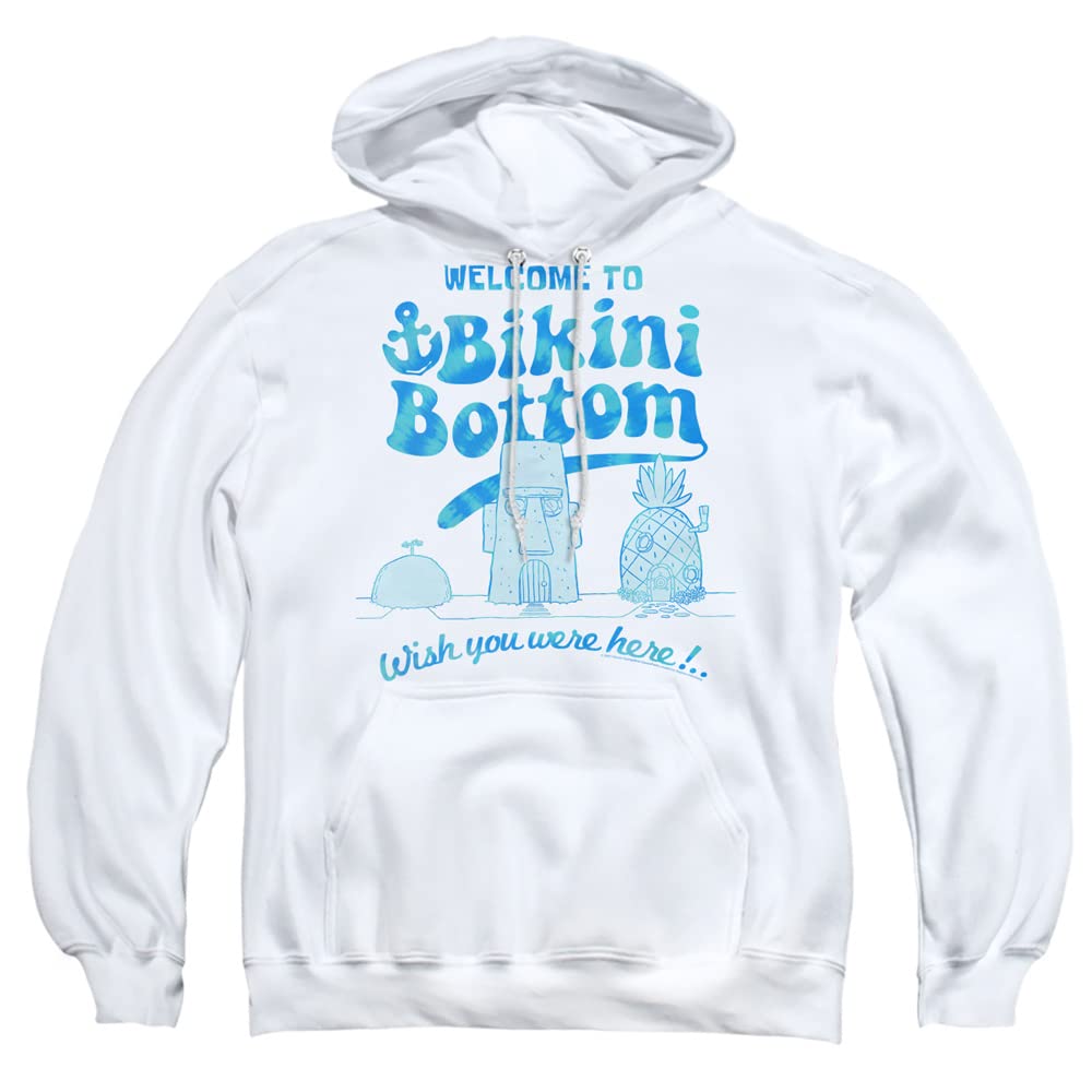 Popfunk Classic SpongeBob SquarePants Bikini Bottom Welcome Hoodie - Unisex Pullover Sweatshirt for Men & Women - Perfect for Casual Wear, Cosplay, and SpongeBob Fans