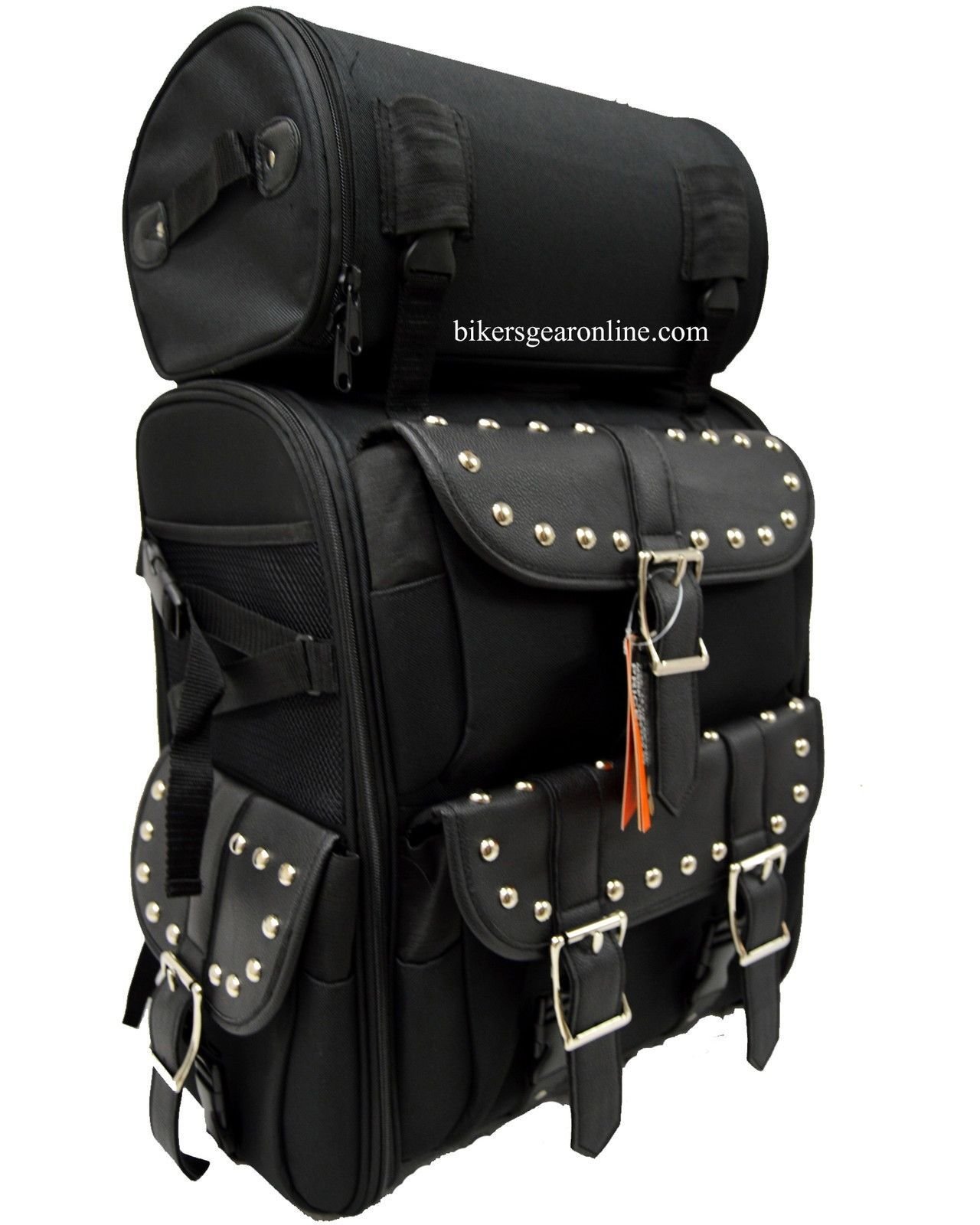 Motorcycle Sissy Bar Bag - Large Travel Luggage for Motorbike - Durable Black Storage for Road Trips & Commuting