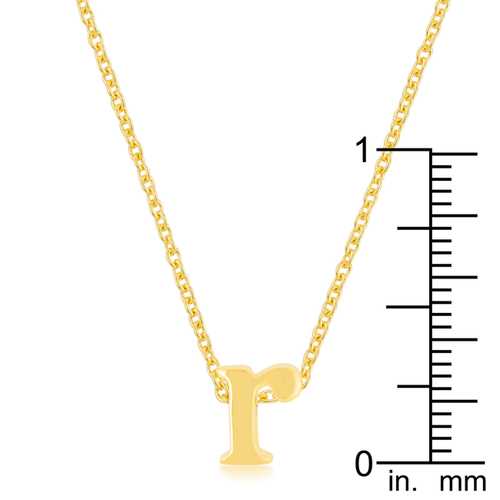 Golden Initial R Pendant Necklace - Personalized Letter Jewelry Gift for Women - Perfect for Birthdays, Anniversaries & Special Occasions