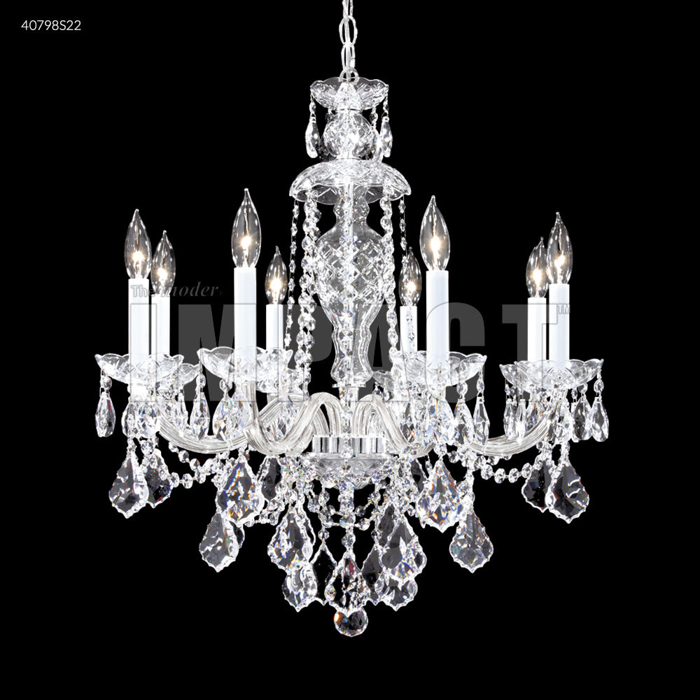 James R Moder Palace Ice 8-Arm Crystal Chandelier - Elegant Lighting Fixture for Dining Room, Living Room, and Luxury Home Decor