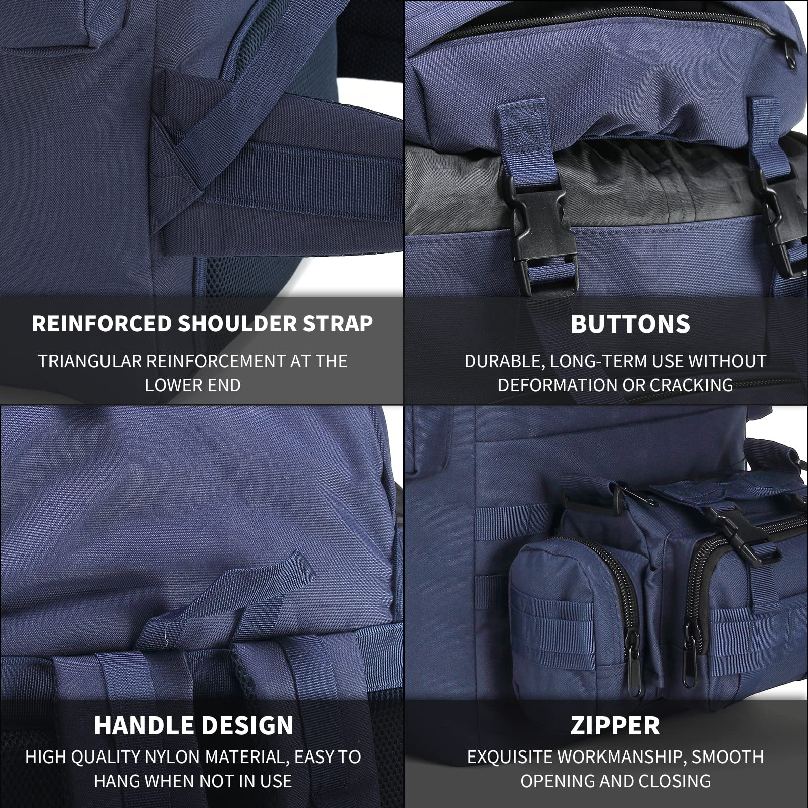 Tactical Military Backpack MOLLE Assault Pack - Durable Outdoor Hiking Camping Backpack for Men - Perfect for Hiking, Travel, and Survival Gear