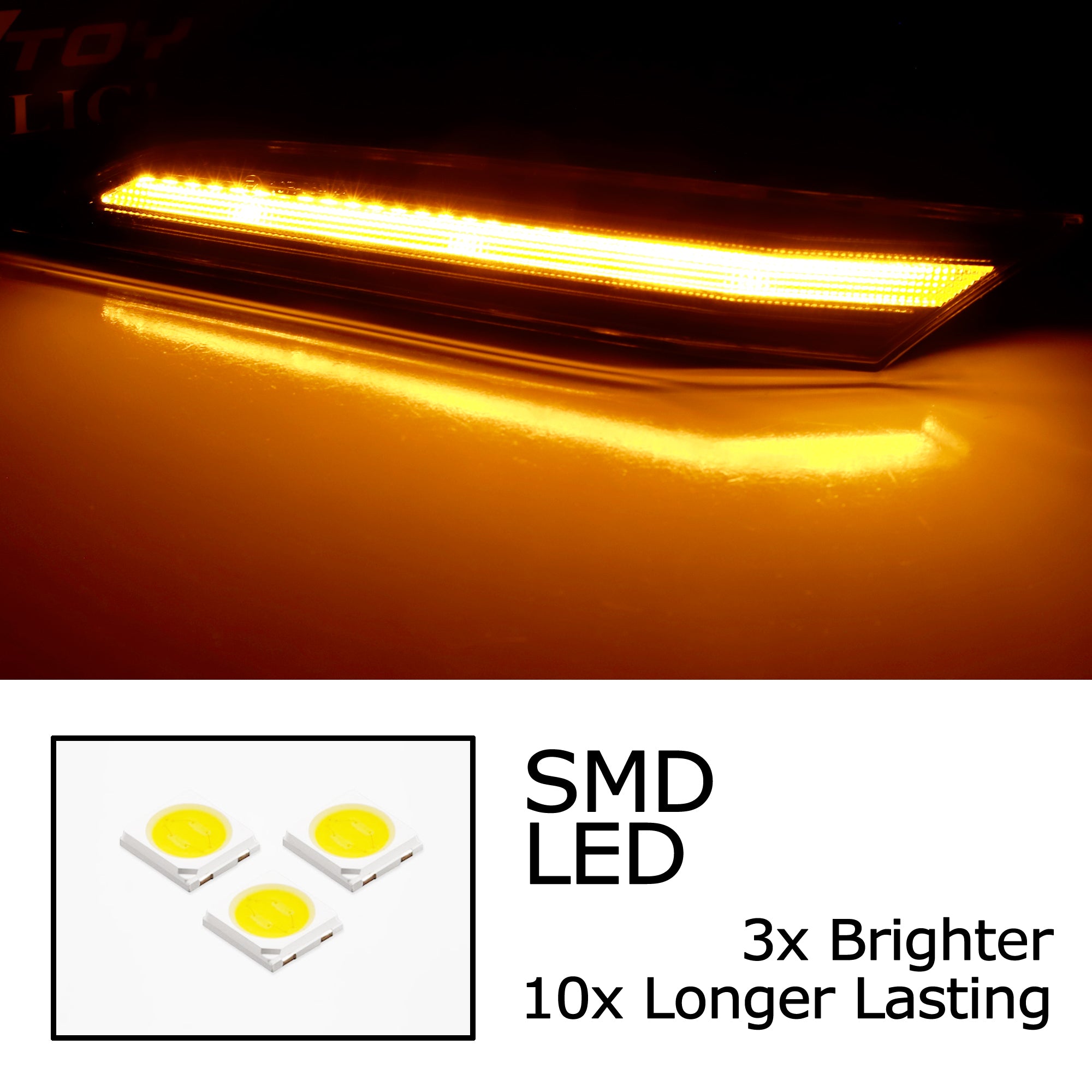 Euro Smoked Lens Amber Sequential LED Side Markers for 2019-2023 Porsche 911 (992) - Upgrade Your Car's Style & Safety with DRL Turn Signals - Perfect for Night Driving, Car Shows & Custom Builds