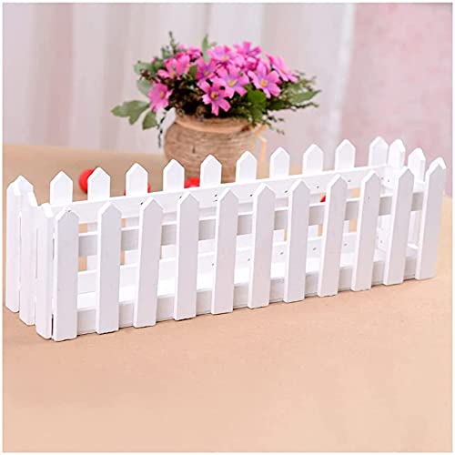 Wooden Picket Fence Planter Box - Decorative Garden Fence & Decking Board for Home, Wedding Decor | Outdoor Flower Box for Patio, Yard & Landscape Design