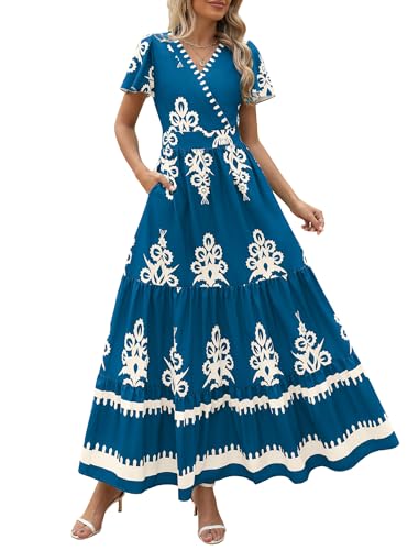 Floral Lake Blue White