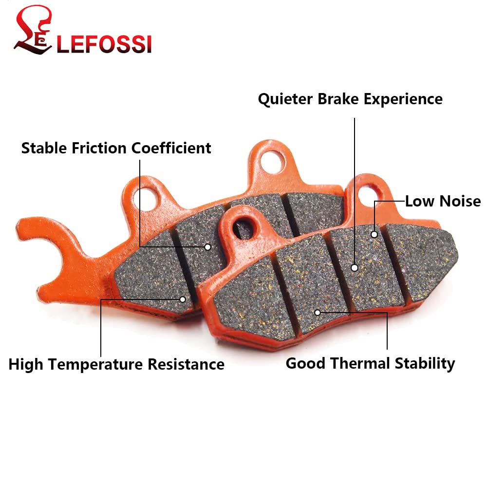 High Performance Carbon Fiber Brake Pads Front & Rear for Kawasaki KAF 820 KAF 1000 (2015-2018) - FA165F FA135F FA686R - Enhanced Stopping Power for Street & Track Racing