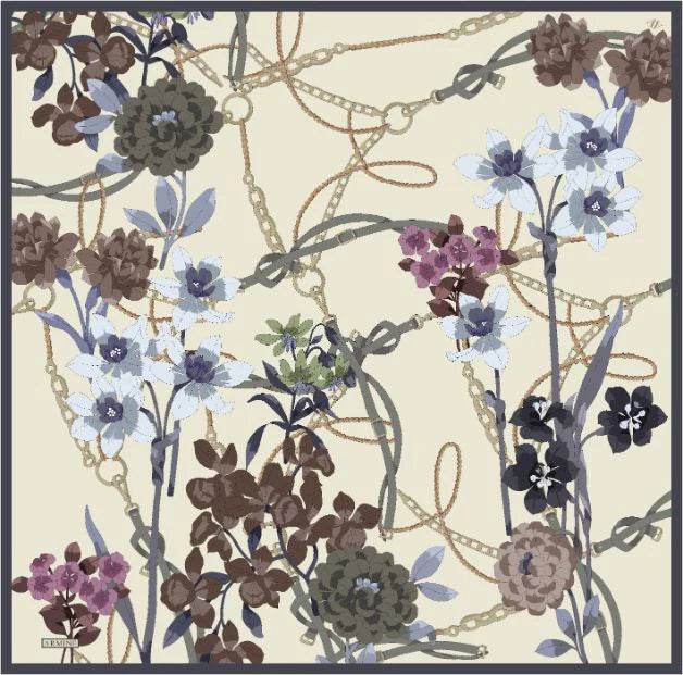 Armine Amber Elegant Silk Scarf No. 56 - Luxury Womens Fashion Accessory for Office, Party & Special Occasions