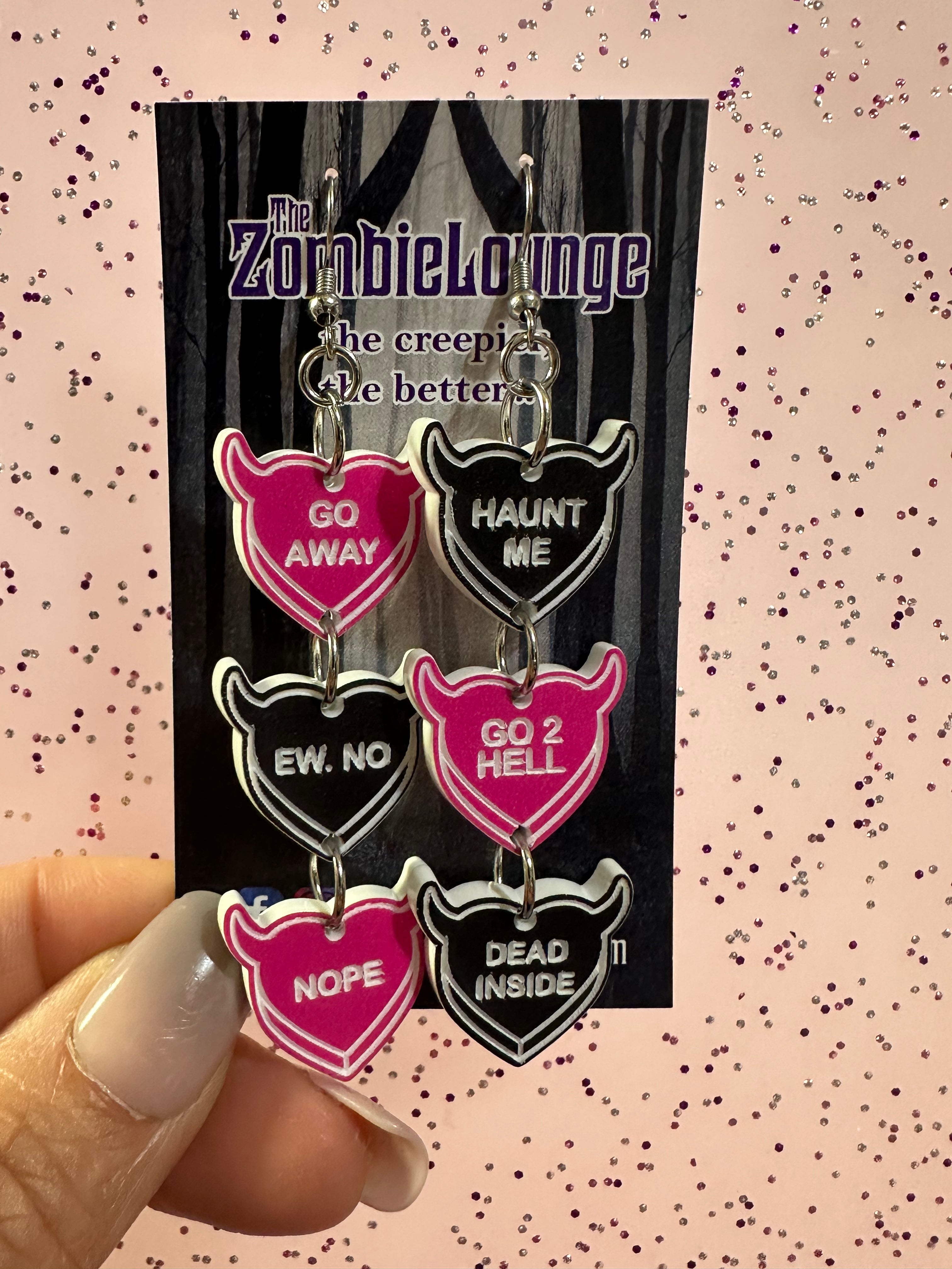 Valloween Candy Hearts Earrings - Sweet Valentine's Day Jewelry for Women | Perfect Gift for Girlfriend, Wife, or Best Friend | Cute Accessories for Parties, Dates, and Special Occasions