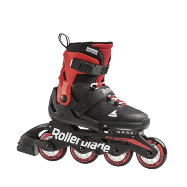 Rollerblade Microblade Combo Skates - Black/Red Inline Skates for Kids & Adults - Perfect for Outdoor Fitness, Recreation & Urban Skating