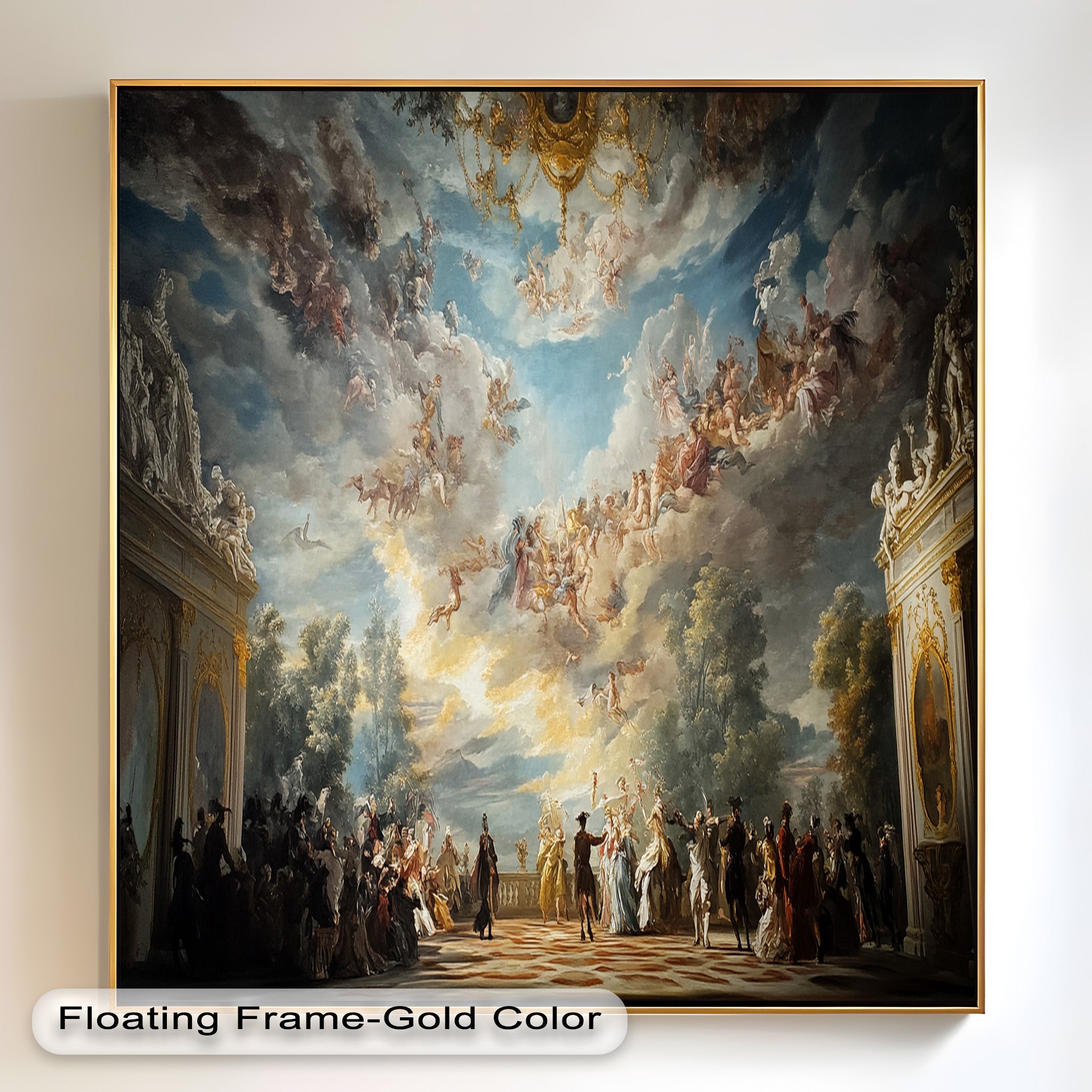 Baroque Heaven - Grand Ballroom Oil Painting | Classic Artwork for Home Decor, Office & Gallery | Perfect for Living Room, Dining Area & Wall Display
