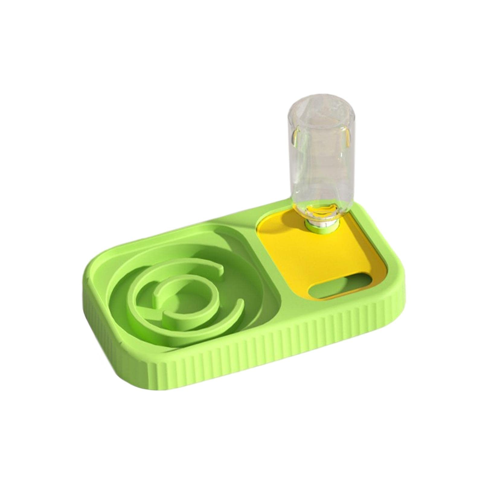 Durable Slow Feed Pet Bowl - No-Spill Automatic Dog & Cat Feeder for Small & Large Breeds | Green Pet Food Dispenser | Perfect for Mealtime Portion Control & Mess-Free Feeding | Ideal for Puppies, Kittens & Senior Pets
