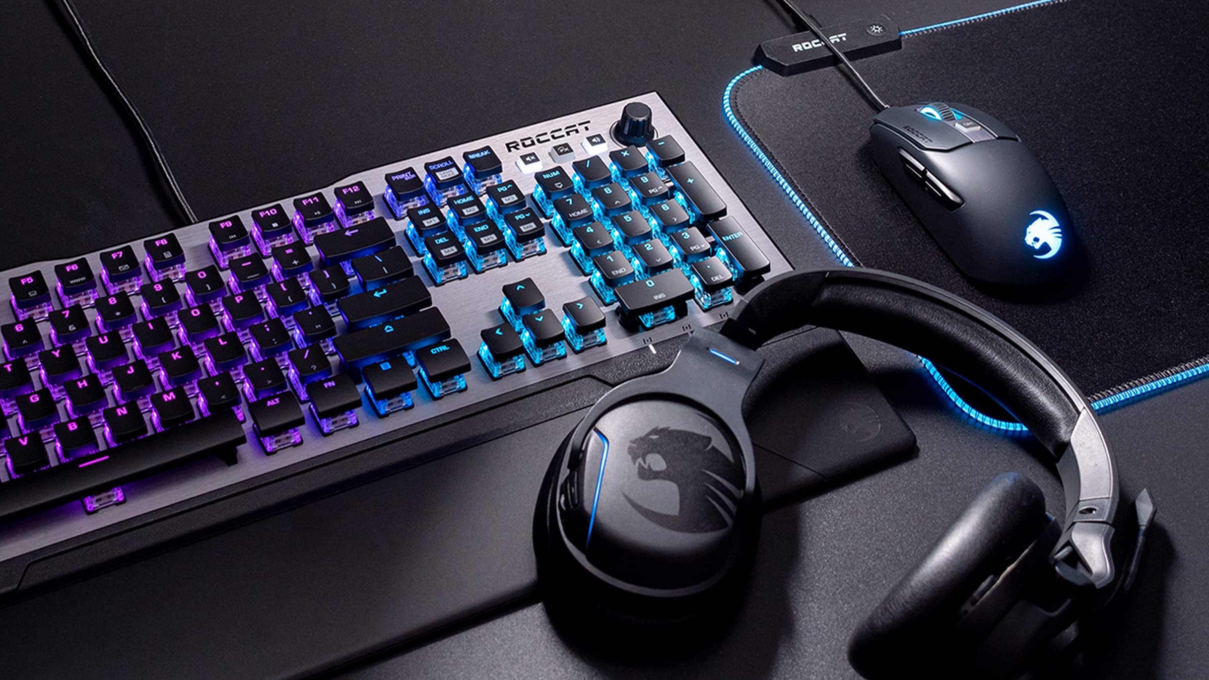 ROCCAT VULCAN 121 AIMO RGB Mechanical Gaming Keyboard with Red Switches - Tactile & Responsive for PC Gamers - Perfect for FPS, MOBA & Esports Tournaments