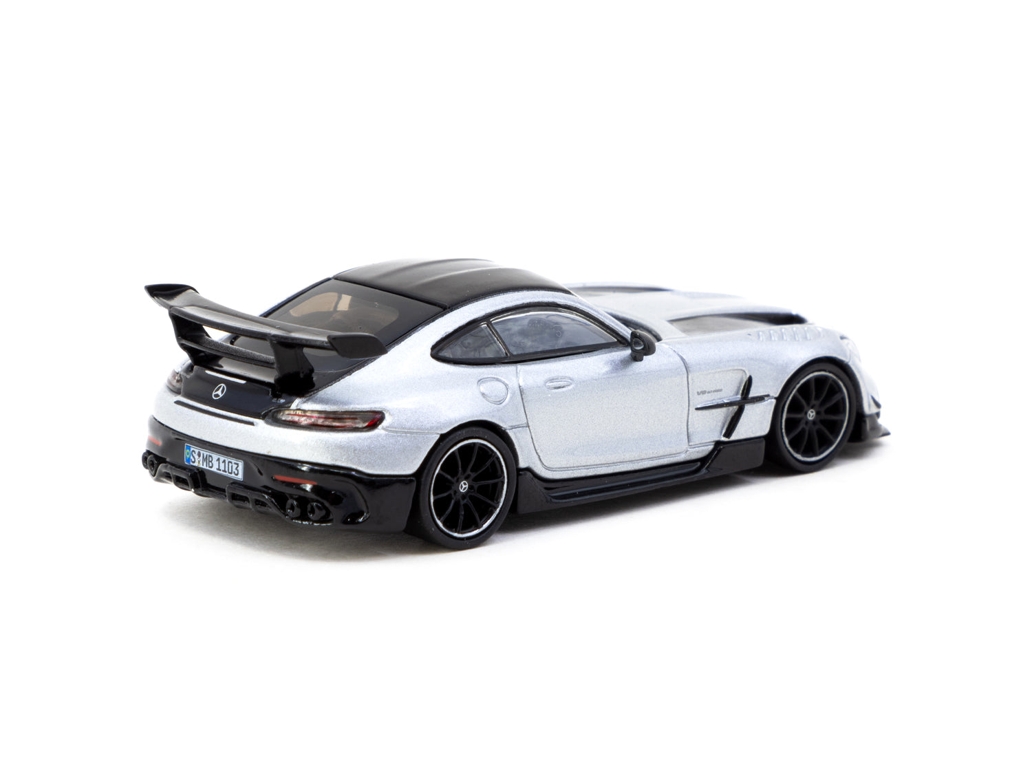 Tarmac Works 1/64 Scale Mercedes Benz AMG GT Black Series Diecast Model Car - Silver Metallic Finish | Collectible Toy Car for Display & Racing Scenes | Perfect for Car Enthusiasts & Model Collectors
