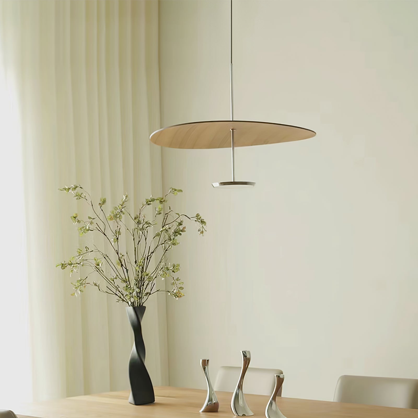 Eryndor Modern Scandinavian Disc Pendant Light - Sleek Hanging Lamp for Dining Room, Kitchen Island, or Living Room Decor