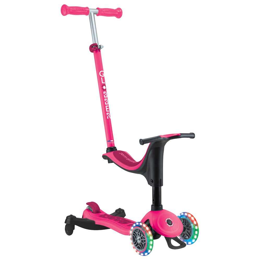 Globber Go Up Sporty Lights 360 Scooter for Kids - LED Light Up Wheels, Adjustable Handlebar, Foldable Design - Perfect for Outdoor Play, Commuting & Neighborhood Rides