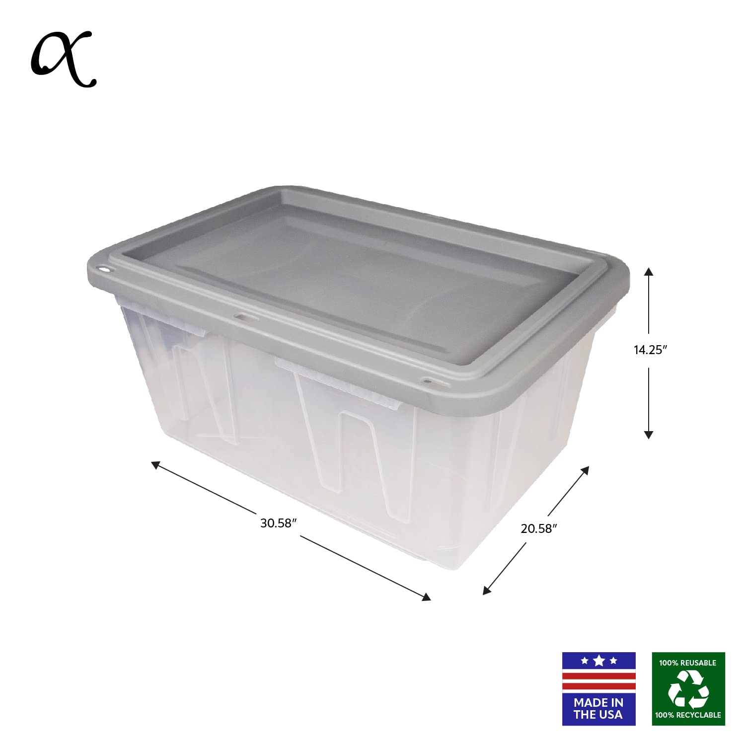 CX BLACK & YELLOW® 27-Gallon Heavy Duty Clear Storage Bins with Snap-Tight Lids (4 Pack) - Weatherproof Stackable Plastic Containers for Garage Organization, Home Storage & Moving Supplies (14.3