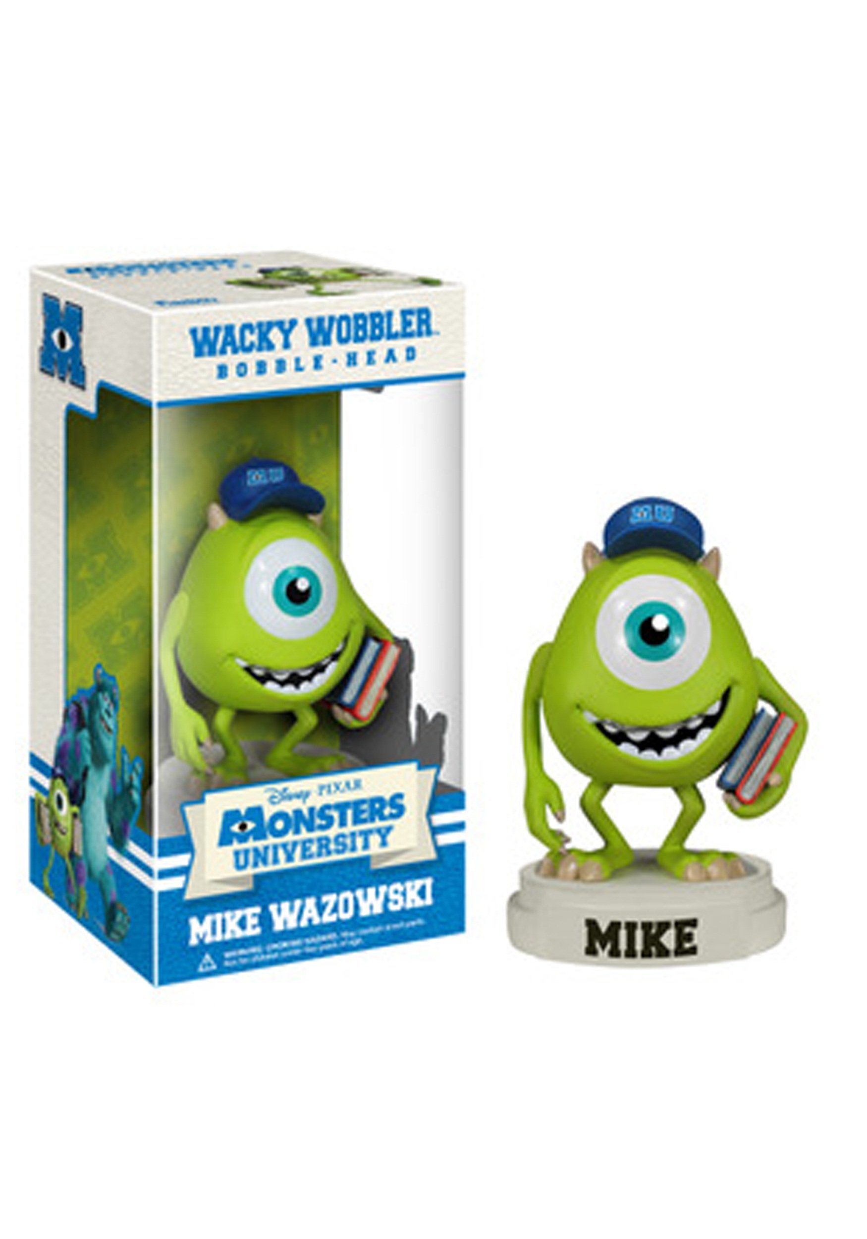 Funko Disney Monsters University Mike Wazowski Wacky Wobbler Bobble Head - Collectible Figure for Disney Fans, Office Desk Decor & Gift for Animation Lovers