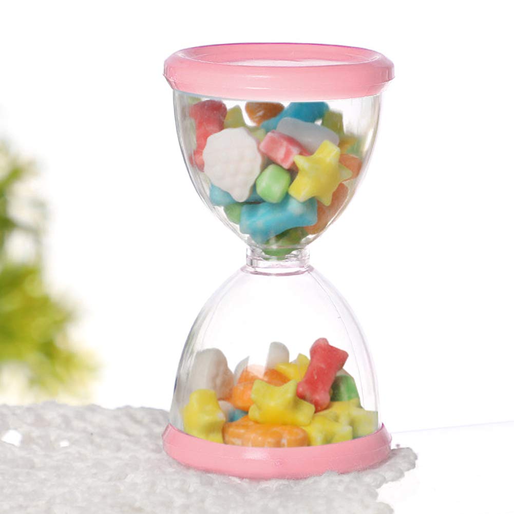 24Pcs Sand Clock Shaped Candy Box - Cute Pink Snack Storage Container for Weddings, Birthdays & Parties | Perfect for Candy Buffets, Party Favors & Gift Giving
