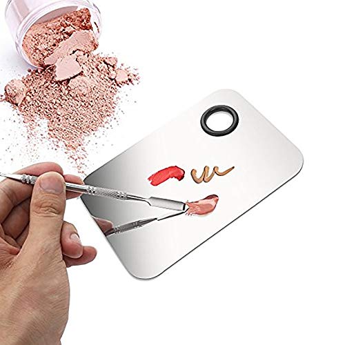 Professional Stainless Steel Makeup Palette Tray - Artist Liquid Foundation Mixing Palette for Watercolor & Makeup - Perfect for Makeup Artists, Tattoo Artists & DIY Beauty Enthusiasts