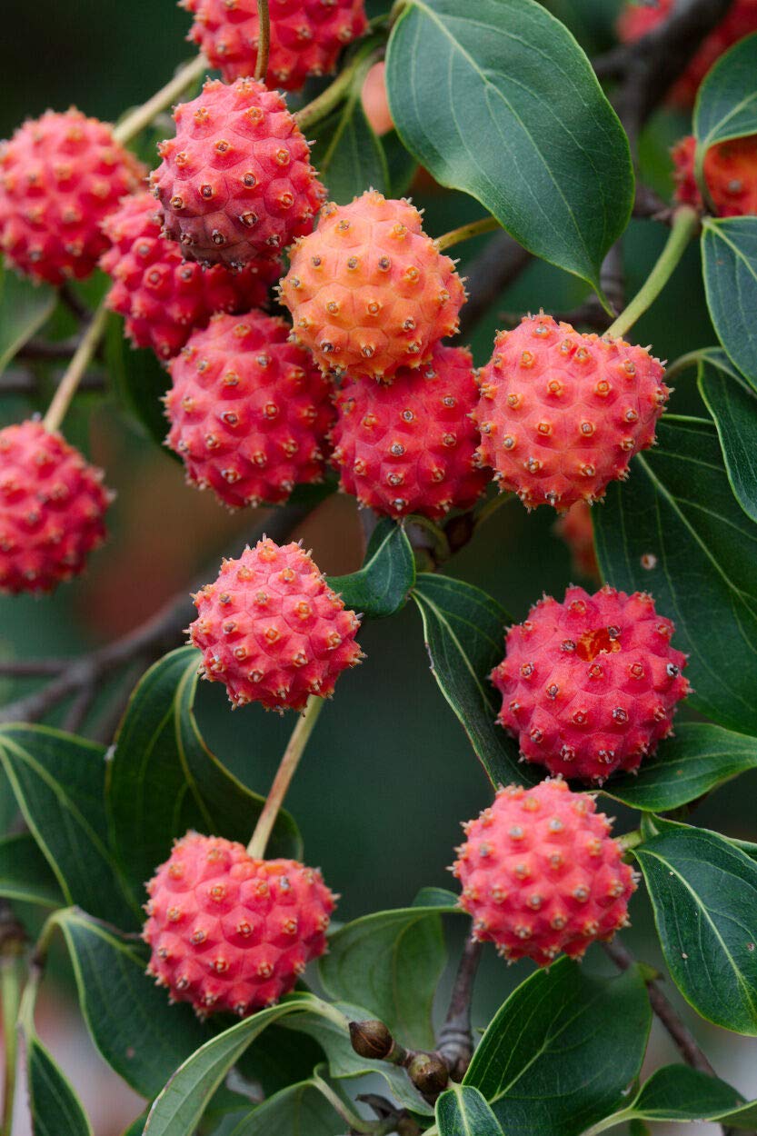CORNUS KOUSA Chinese Dogwood Tree Seeds - 10 Pack with White Flowers & Red Fruit | Beautiful Ornamental Garden Plant for Landscaping and Outdoor Decor