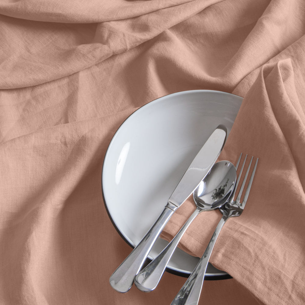 Premium 4-Pack Linen Napkins 50x50cm (20x20 Inches) - Soft Blush Pink - Elegant Dinner Party, Wedding, and Home Decor Tableware