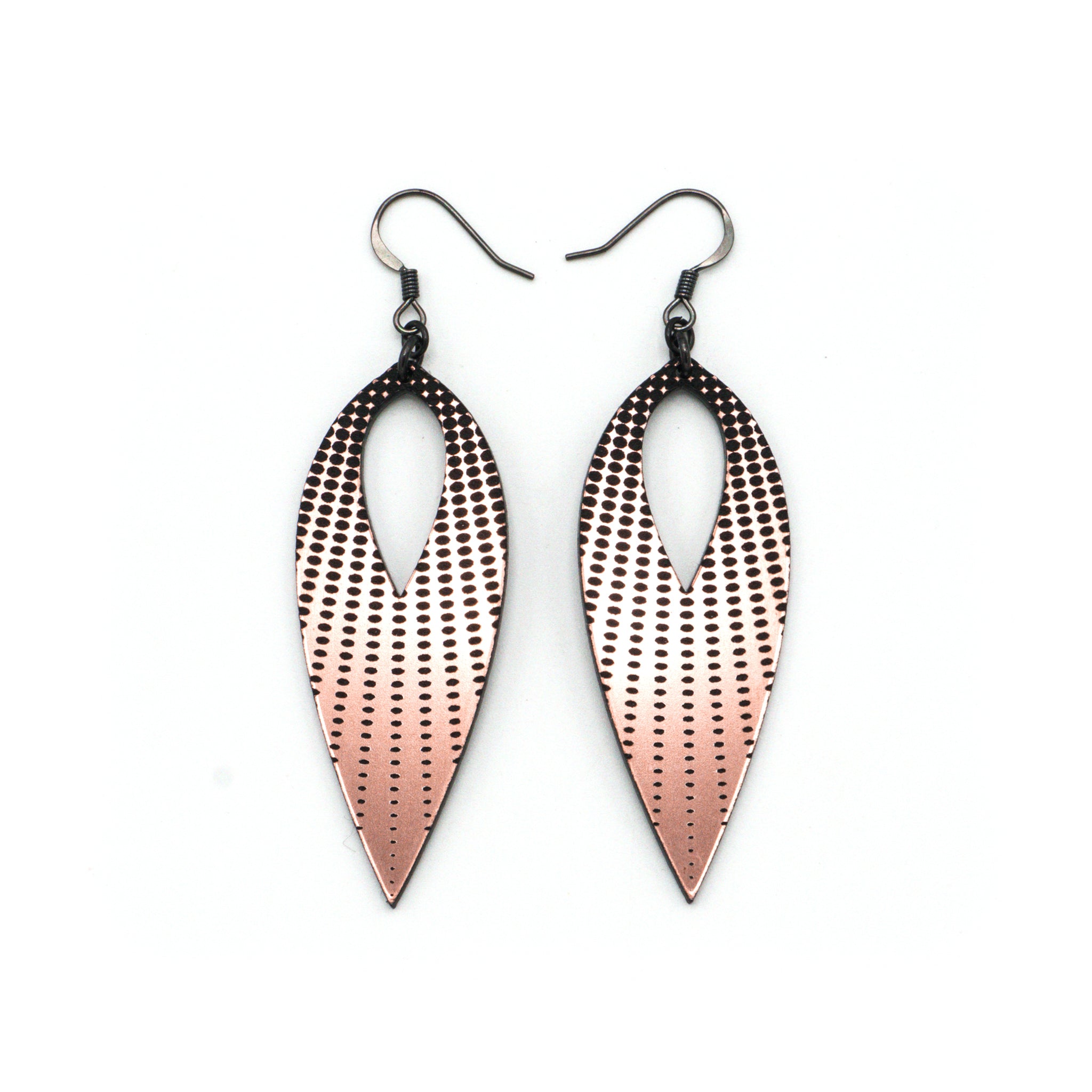 10 Pairs Nativas Acrylic Earrings - Rose Gold & Black Hoop Earrings for Women, Trendy Dangle Statement Jewelry for Party, Wedding, Daily Wear