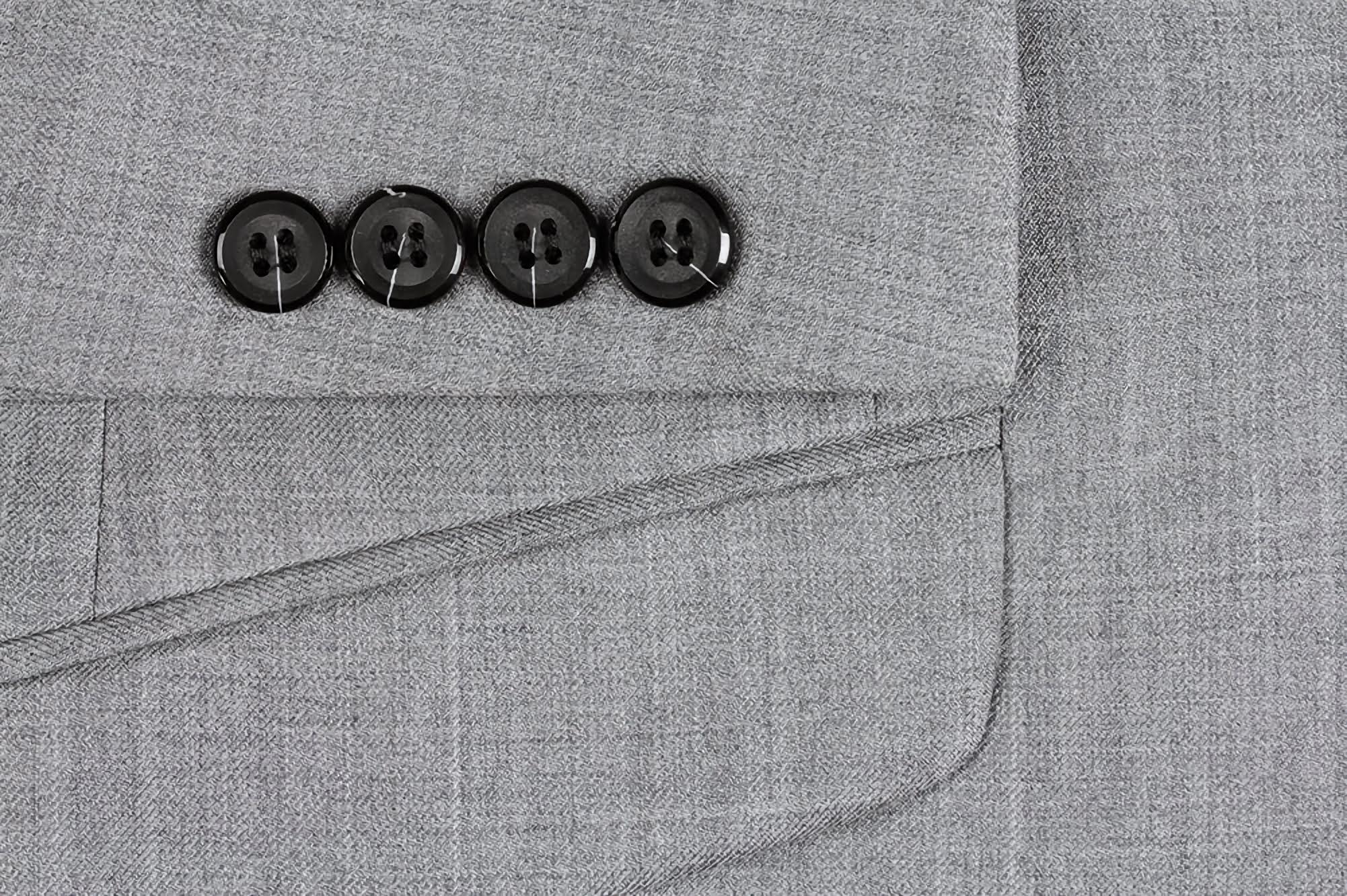 Premium Light Gray 100% Virgin Wool Men's 2-Piece Suit - Regular Fit with Pick Stitch Detail & 2-Button Jacket | Business Formal, Office Wear & Wedding Attire
