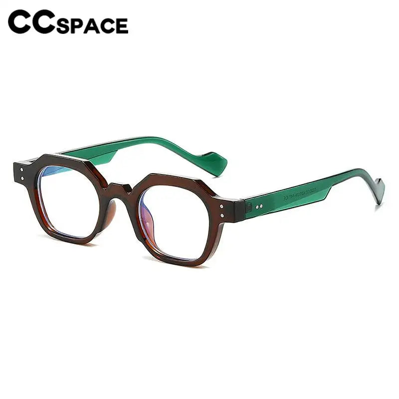 CCspace Unisex Full Rim Flat Top Polygon Polycarbonate Reading Glasses R57193 - Trendy Geometric Frame for Men & Women - Perfect for Reading, Office Work, and Computer Use