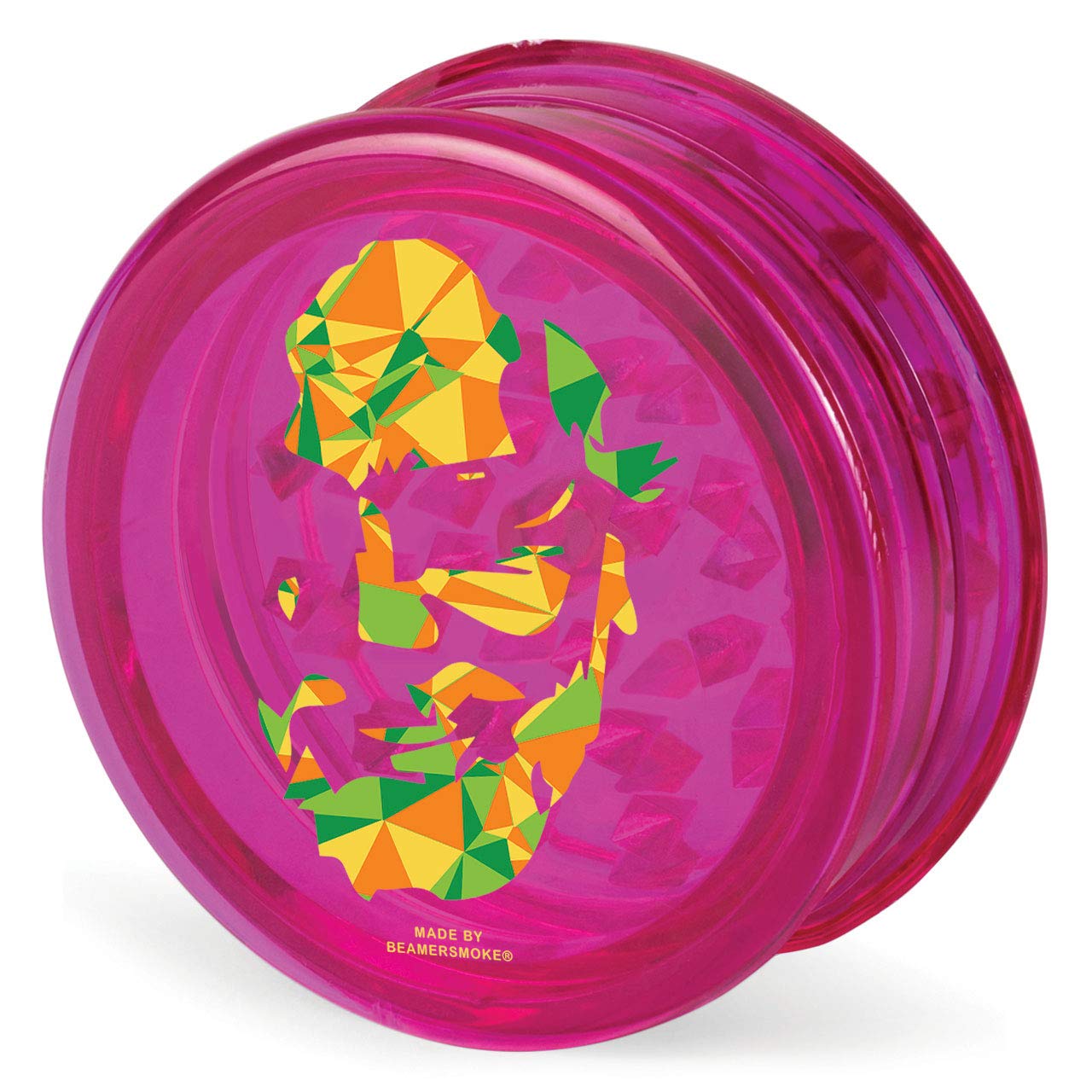 Chong's Choice 3-Piece 63mm Acrylic Herb Grinder - Transparent Purple with Free Smoke Sticker | Perfect for Grinding Herbs & Spices | Compact & Portable for Travel, Camping, or Home Use