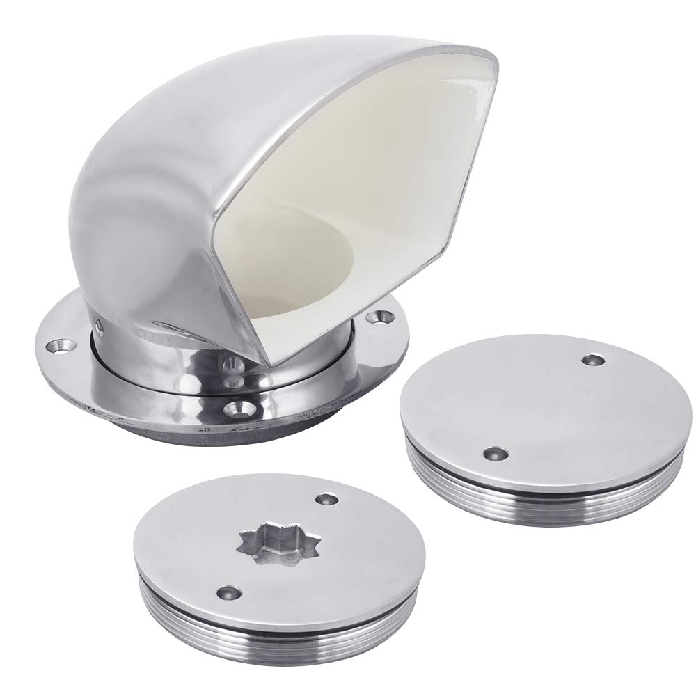 White Water White Low Profile Stainless Steel Cowl Vent/Dorade Set for Marine Boats - Durable Weatherproof Ventilation System for Sailboats & Yachts