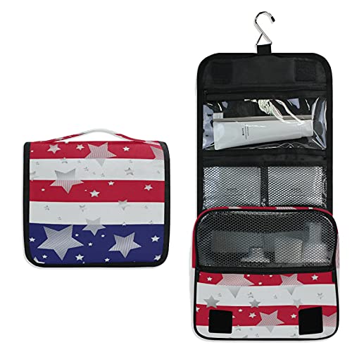 American Patriotic Stars Seamless Cosmetic Bag - Travel Toiletry Organizer for Women, Perfect for Bathroom & Makeup Storage