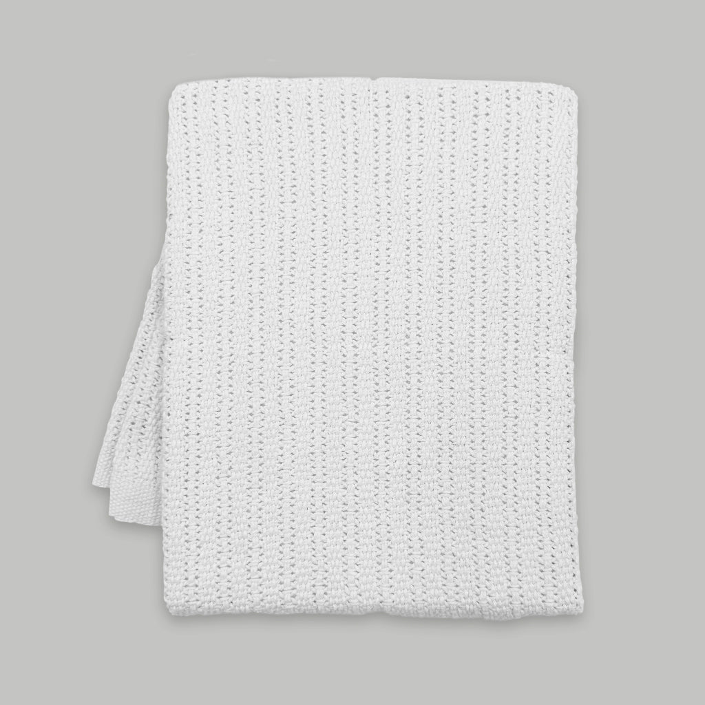 Soft Organic Cotton Baby Blanket - Breathable & Hypoallergenic White Swaddle Blanket for Newborns - Perfect for Nursery, Stroller & Crib Use