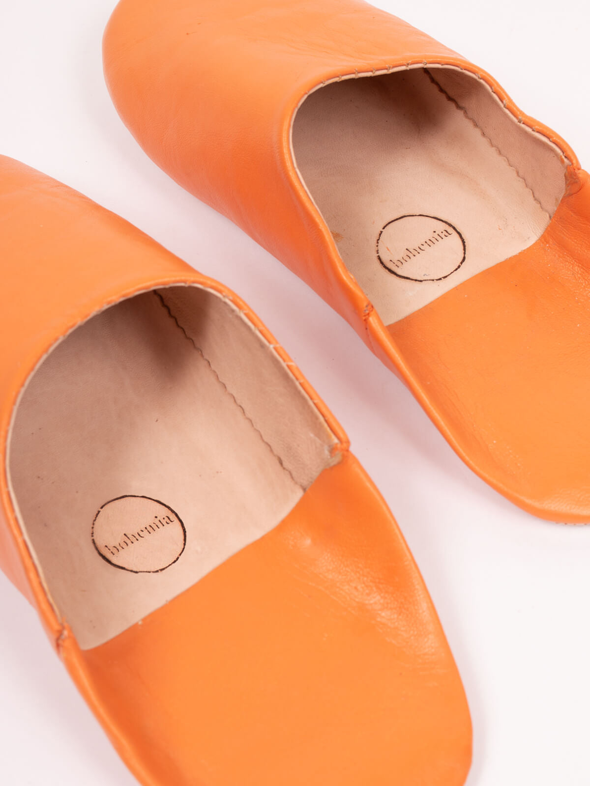 Authentic Moroccan Babouche Slippers - Soft Leather Clementine Orange House Shoes | Perfect for Home, Lounge & Cultural Fashion