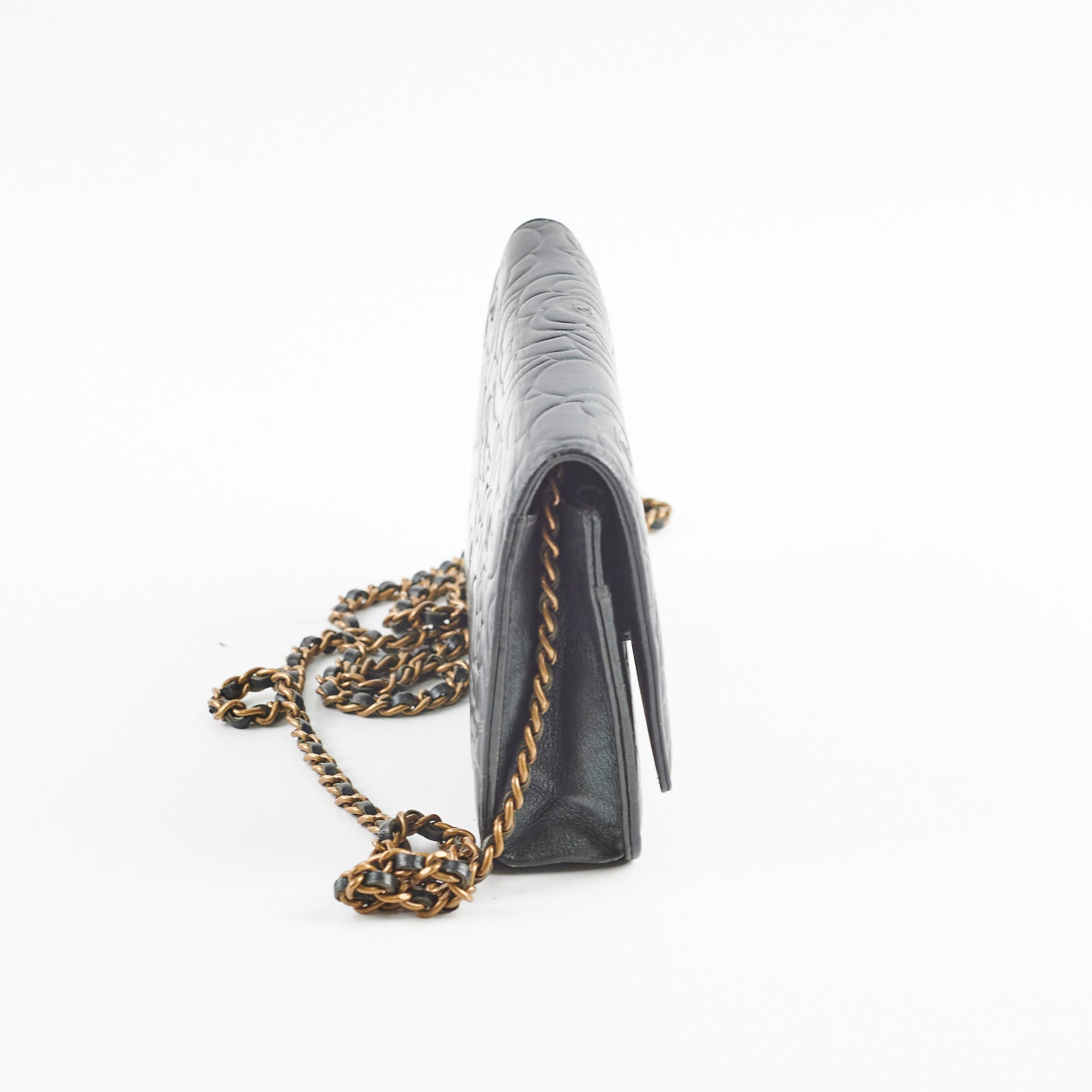 Chanel Camelia Embossed Wallet On Chain WOC Iridescent Green Crossbody Bag - Perfect for Evening Parties, Date Nights & Special Occasions