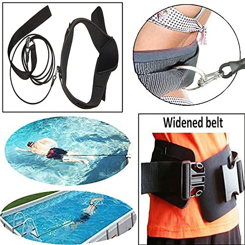 Premium Swim Training Belt Set - High Resistance Tether for Open Water & Pool Swimming | Stationary Swimmer Lap Training Leash | Swim Safety Gear for Outdoor & Indoor Workouts