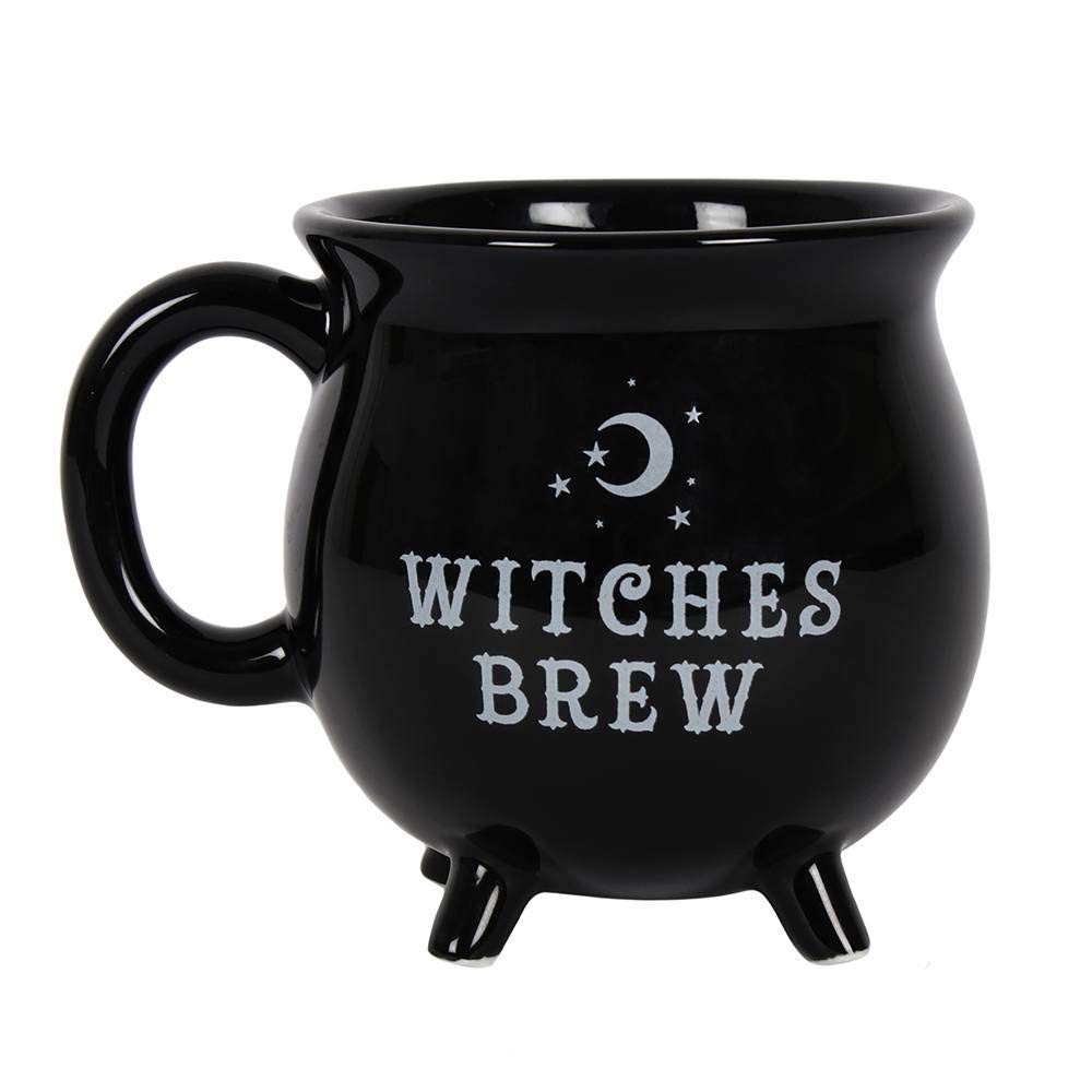 Witches Brew Black Ceramic Cauldron Mug | Halloween Coffee Cup | Gothic Witch Cauldron for Tea, Hot Chocolate & Spooky Decor | Perfect for Halloween Parties, Witch-Themed Events & Cozy Autumn Drinks