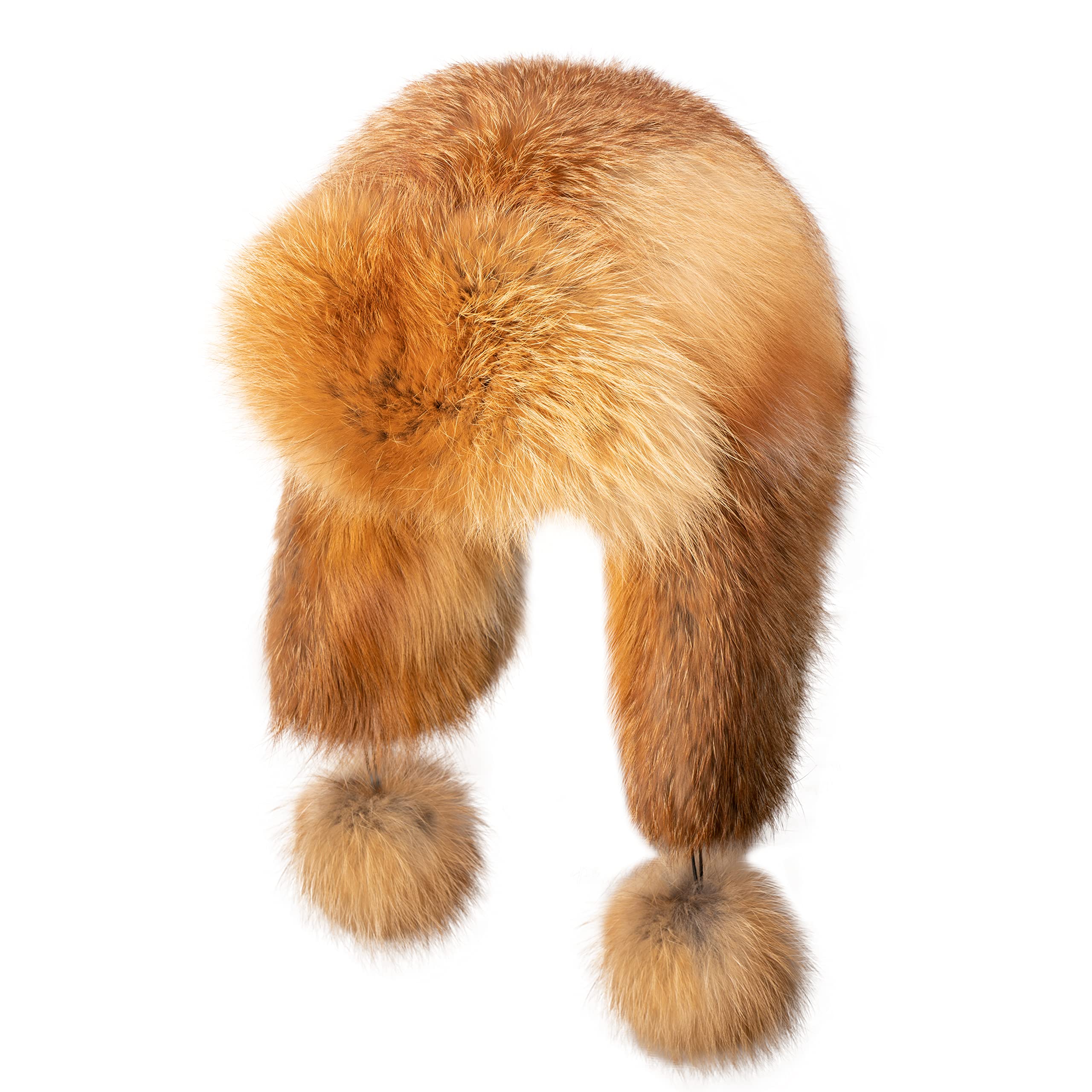 LITVIN Women's Real Red Fox Fur Winter Trapper Hat with Earflaps - Warm Aviator Ushanka for Cold Weather - Perfect for Skiing, Snowboarding & Outdoor Winter Activities