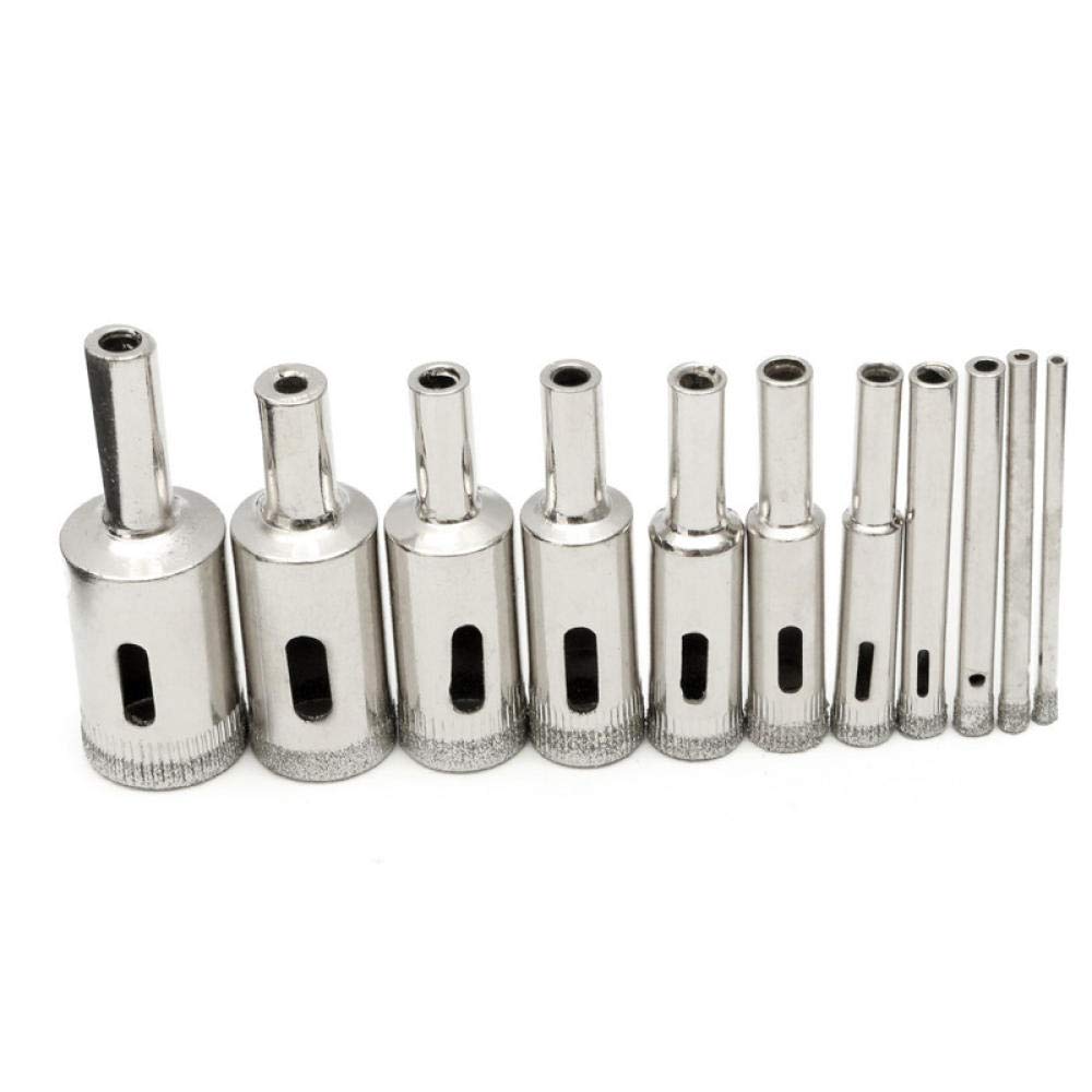 20-Piece Diamond Drill Bit Set (3-50mm) for Glass, Marble, Granite - Hole Saw Cutter Tool for DIY Projects, Jewelry Making & Home Renovation