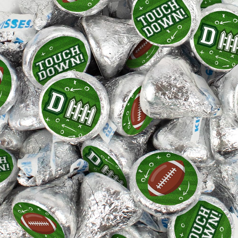 180 Pcs Football Party Candy Favors - Hershey's Kisses Chocolate (2 lb) - Perfect for Touchdown Celebrations, Game Day Snacks & Sports Themed Events