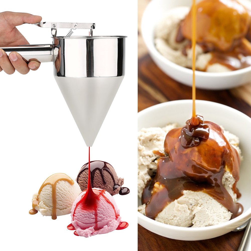 Premium Stainless Steel Baking Funnel - Waffle Batter Dispenser & Pancake Maker - Essential Kitchen Tool for Home Bakers & Professional Chefs - Perfect for Pancakes, Waffles, Crepes & Muffins
