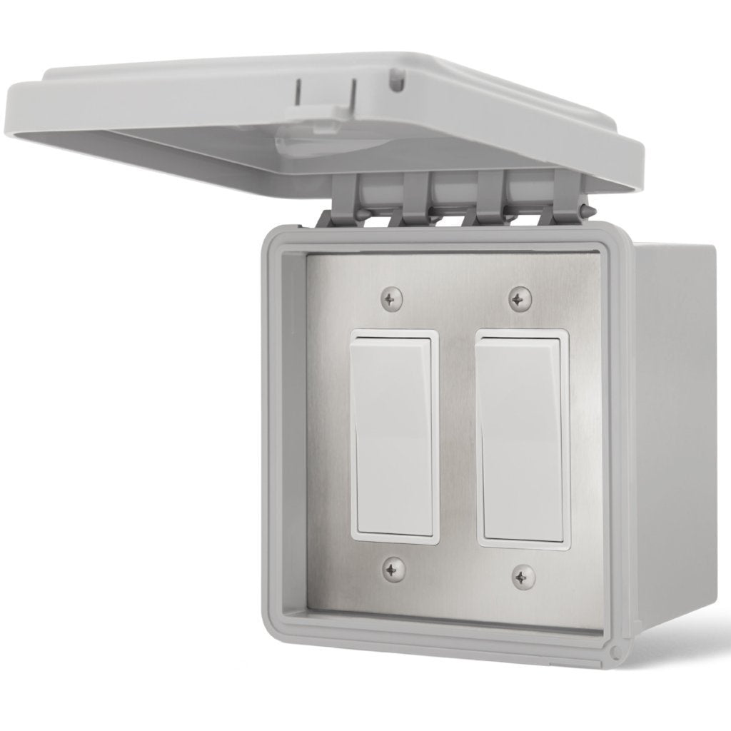 Infratech Simple Dual ON/OFF Surface Mount Switch for Single Element Electric Heaters with Weatherproof Cover - Perfect for Indoor/Outdoor Heating Control in Homes, Garages, and Patios