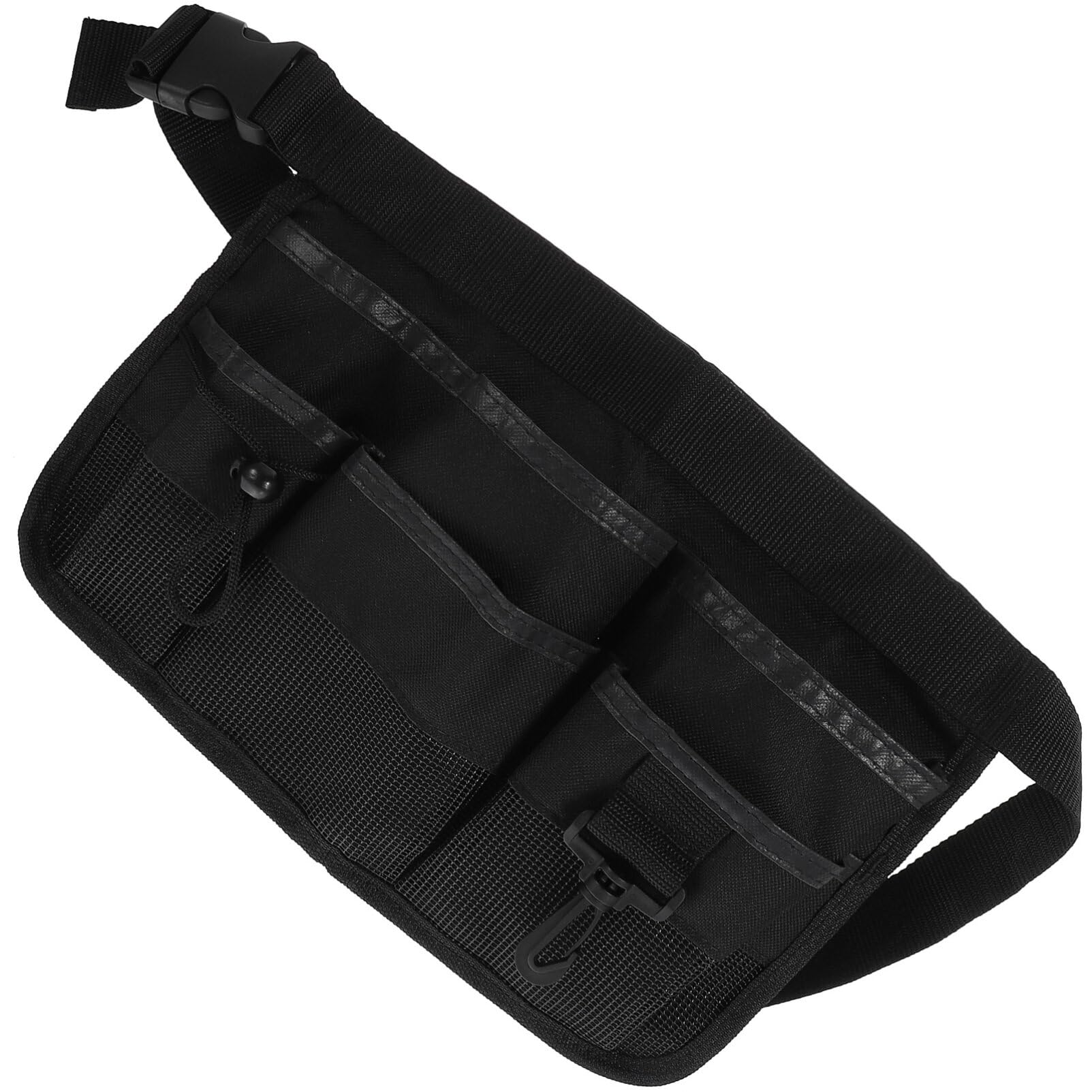 UPKOCH Adjustable Waist Tool Bag - Nylon Fanny Pack with 6 Pockets & Reflective Stripe - Cleaning, Gardening, DIY Work Belt Organizer for Men & Women (Black) - Perfect for Home Repairs, Landscaping & Professional Use
