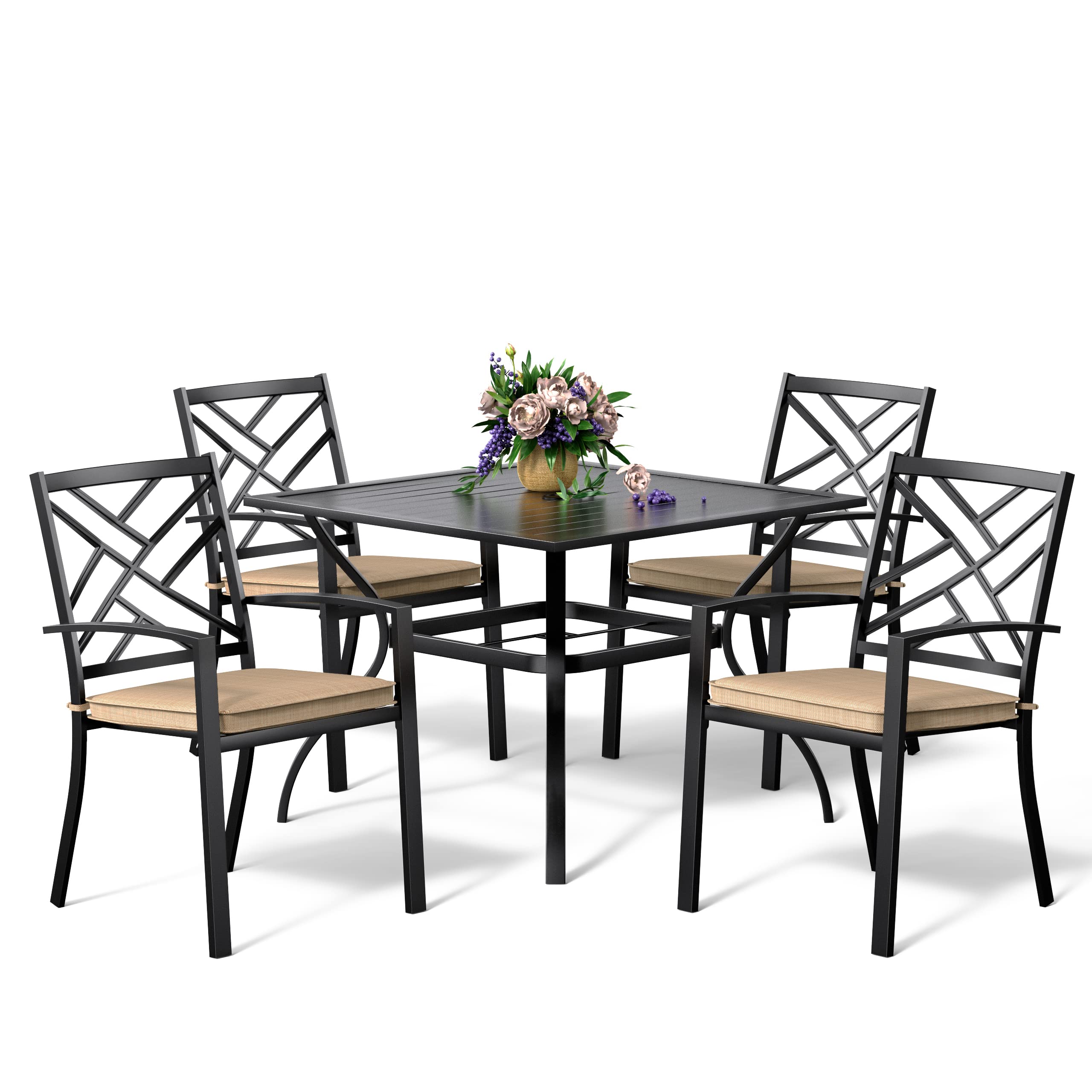 Bigroof 5-Piece Outdoor Patio Dining Set - 37