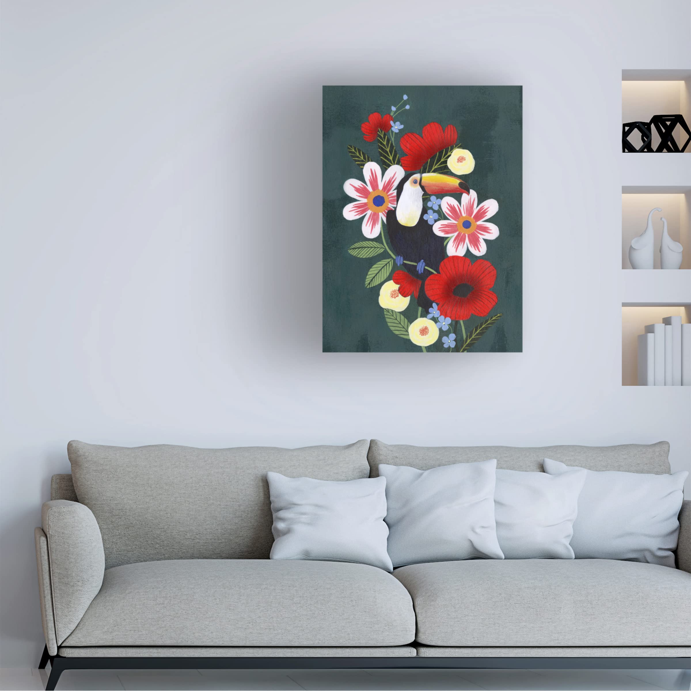 Grace Popp Tropical Toucan I Canvas Wall Art - Vibrant Tropical Bird Painting for Home & Office Decor - Perfect for Living Room, Bedroom, or Office Spaces