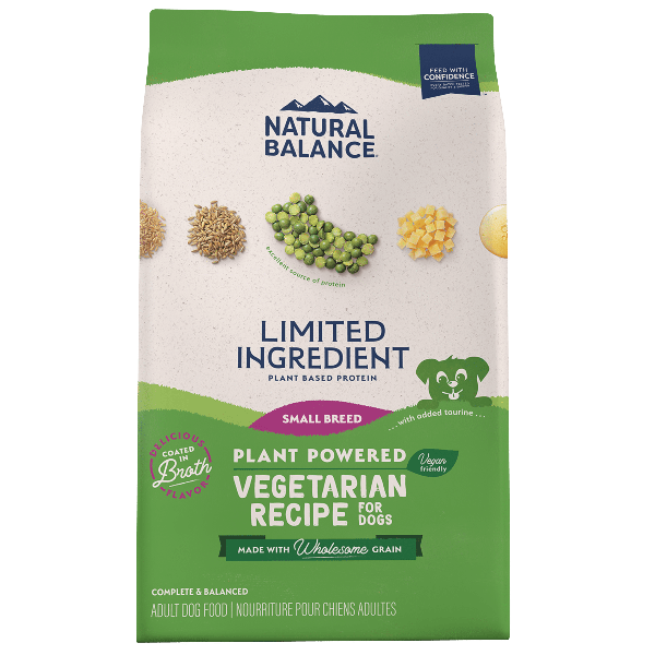 Natural Balance Plant Powered Vegetarian Small Breed Dry Dog Food - Premium Vegan Kibble for Small Dogs - Perfect for Sensitive Stomachs & Allergies - Ideal for Home, Travel & Outdoor Adventures