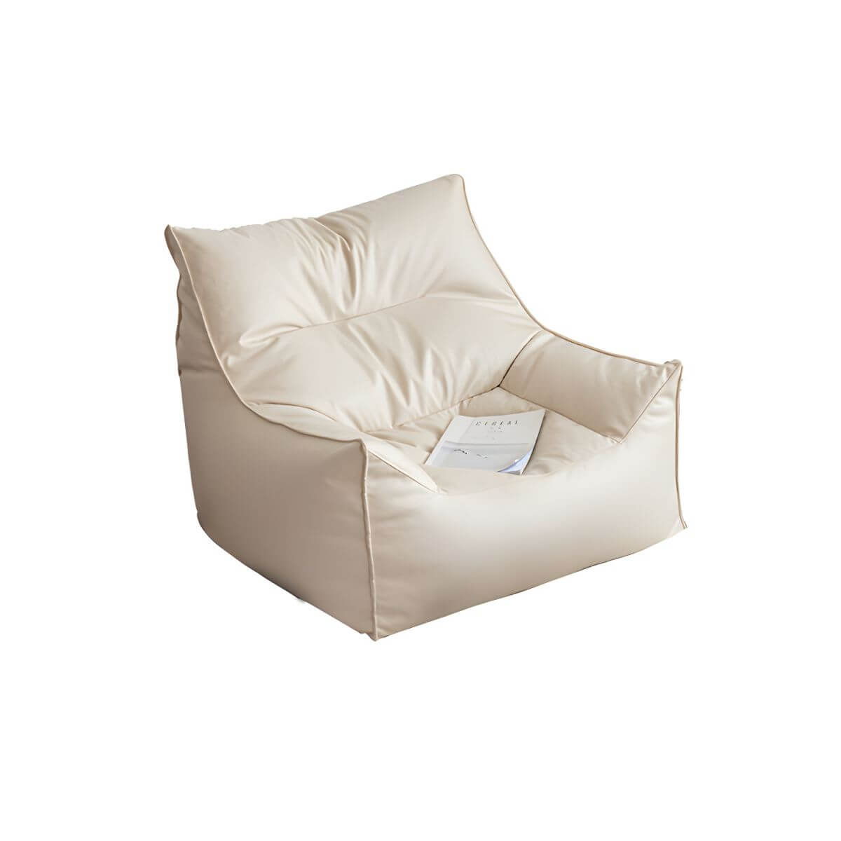 Premium Oversized Faux Leather Bean Bag Chair with Polypropylene Fill - Perfect for Living Room, Bedroom, Game Room & Dorm Relaxation